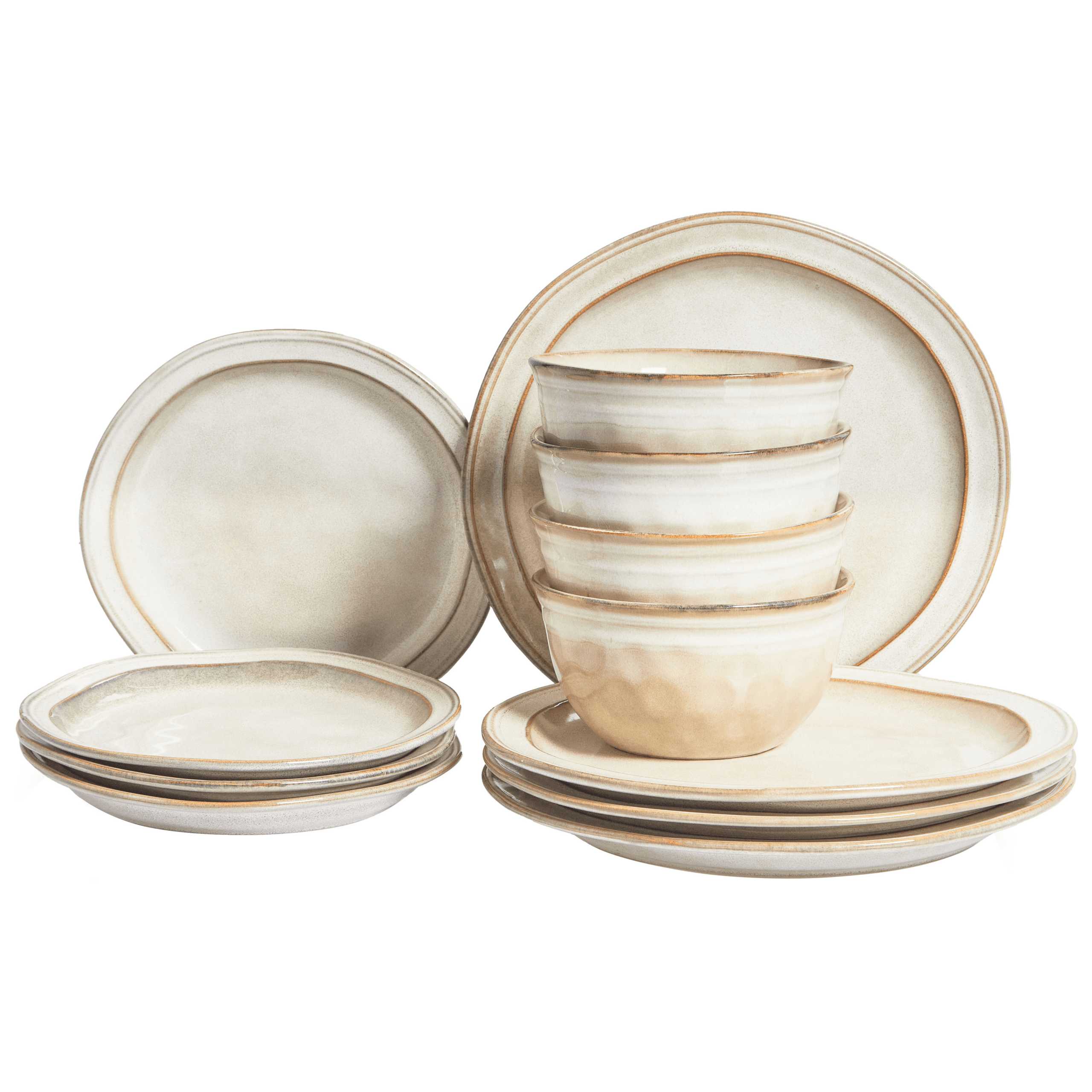 Astiasto 12 osaa CHIVES kivitavara Vaaleanbeige – Beliani