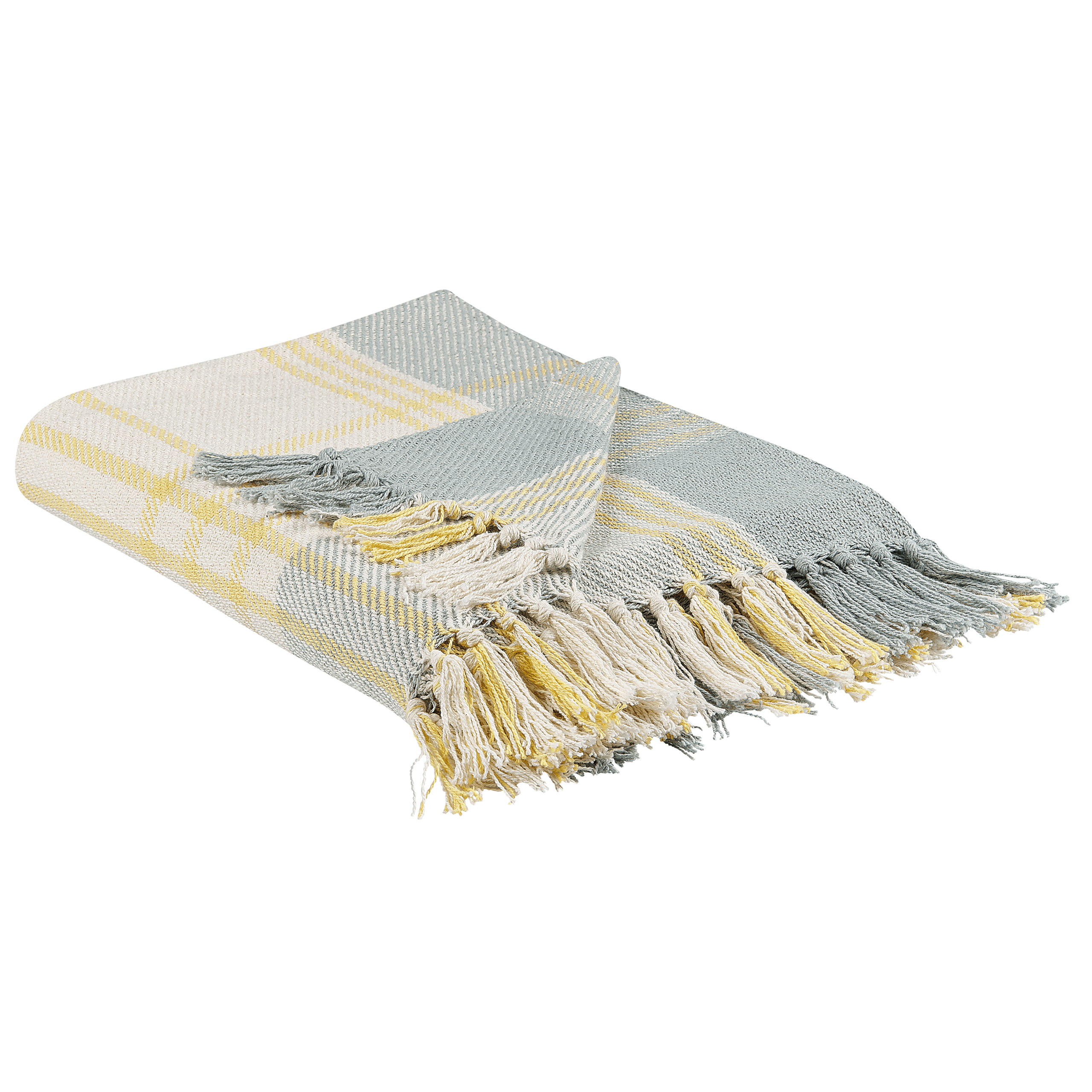 Torkkupeitto BETALI puuvilla 125 x 150 cm Keltainen – Beliani