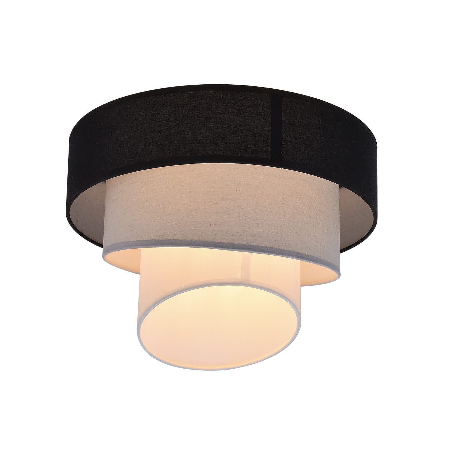 NETTLIFEKattovalaisin, olohuoneen Kattovalaisin Kangasvarjostin, Ø40cm, lämmin Valkoinen, E27, moderni, musta – Nettlife