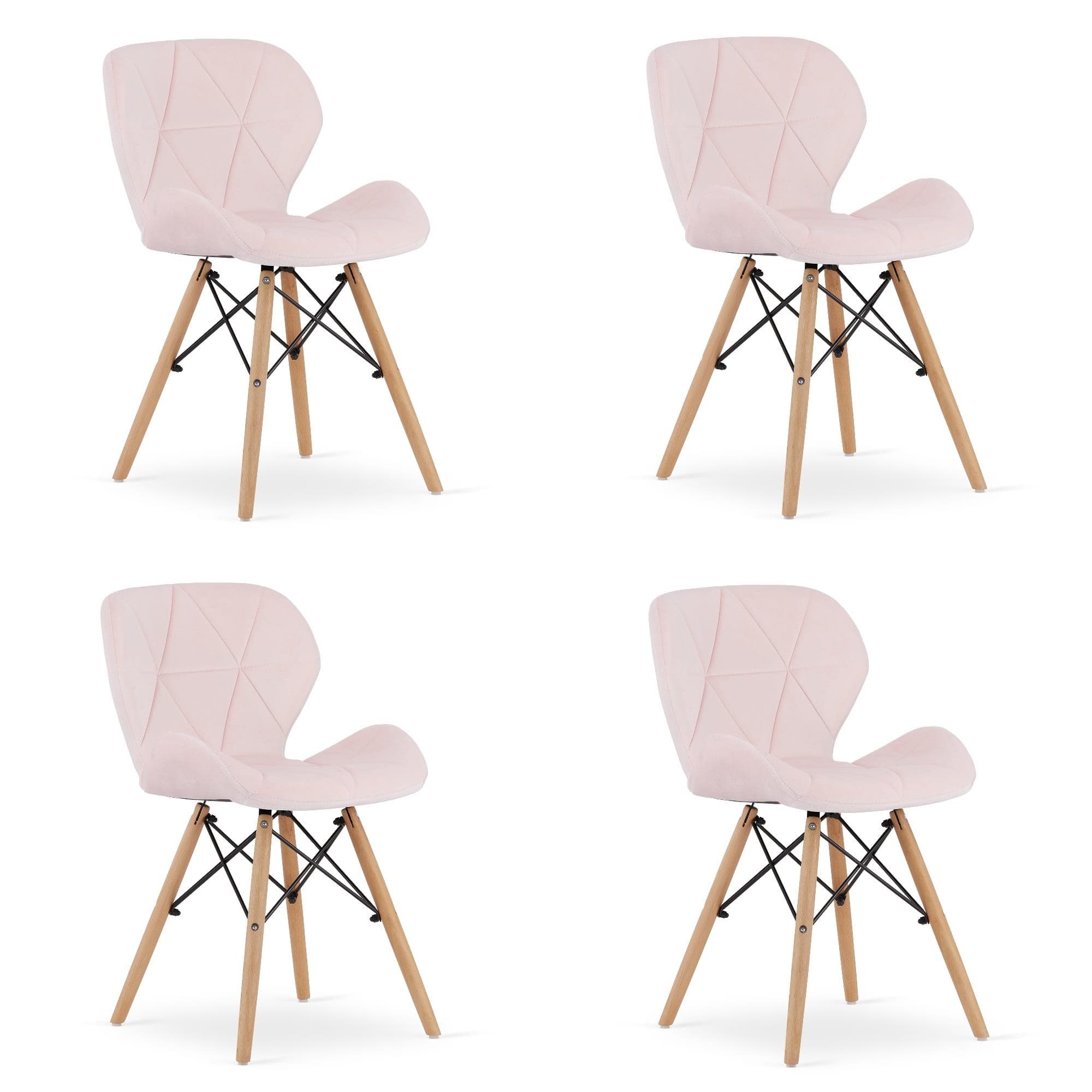 LAGO-tuoli, roosa sametti (4 kpl) – Leobert