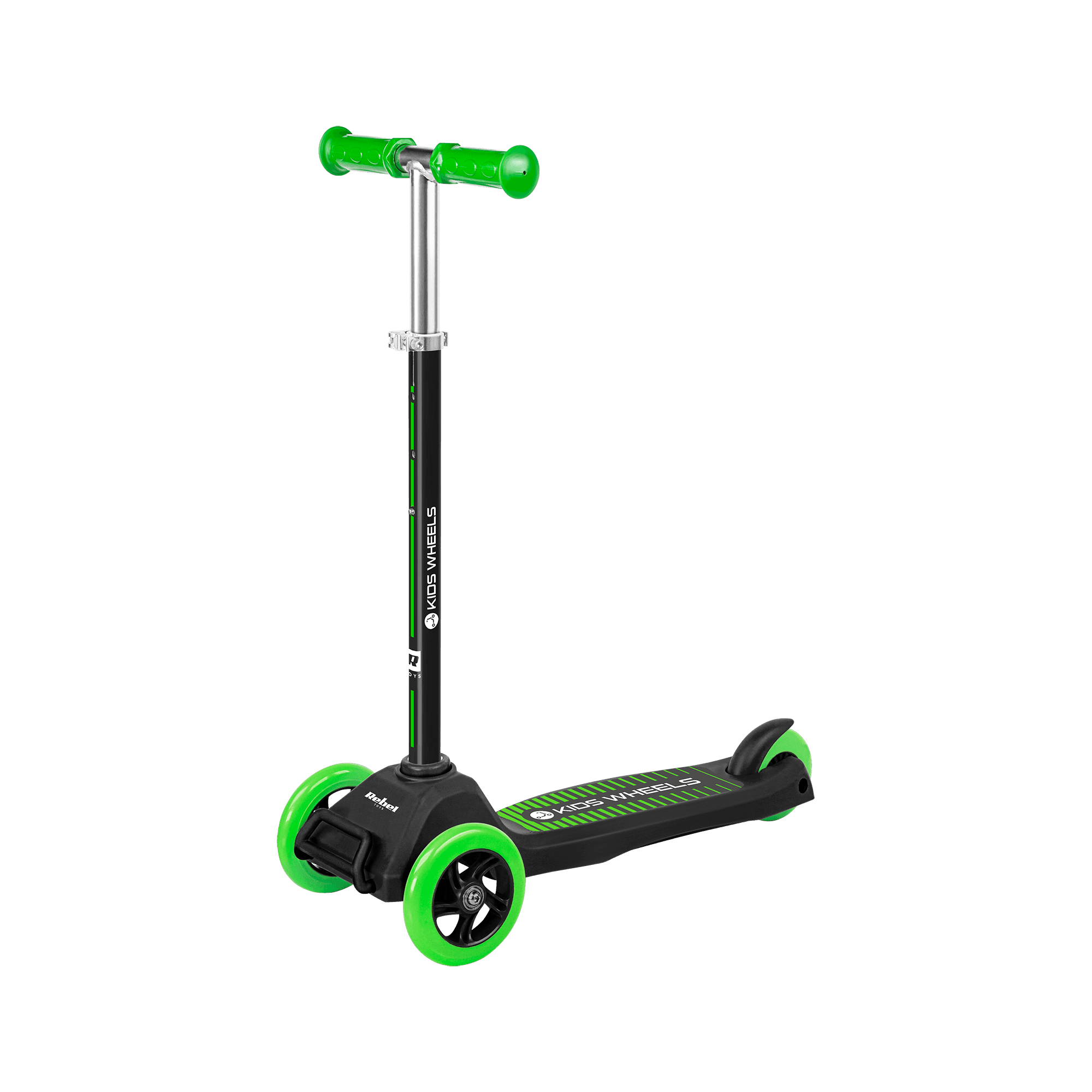 Rebel Wheels kolmipyöräinen tasapainoskootteri lapsille, kevyt ja säädettävä