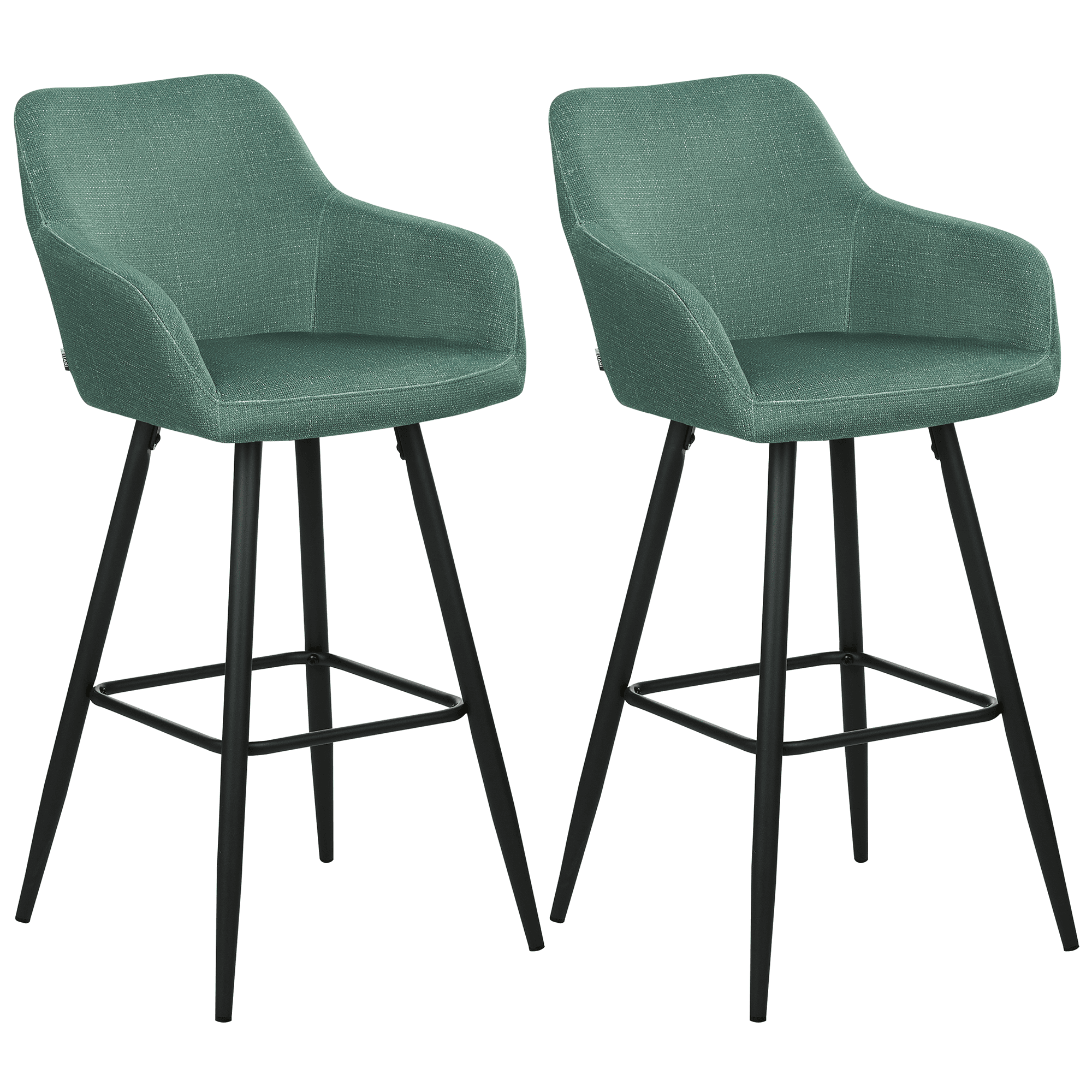 Baarituolisetti 2 kpl CASMALIA sametti Tummanvihreä – Beliani