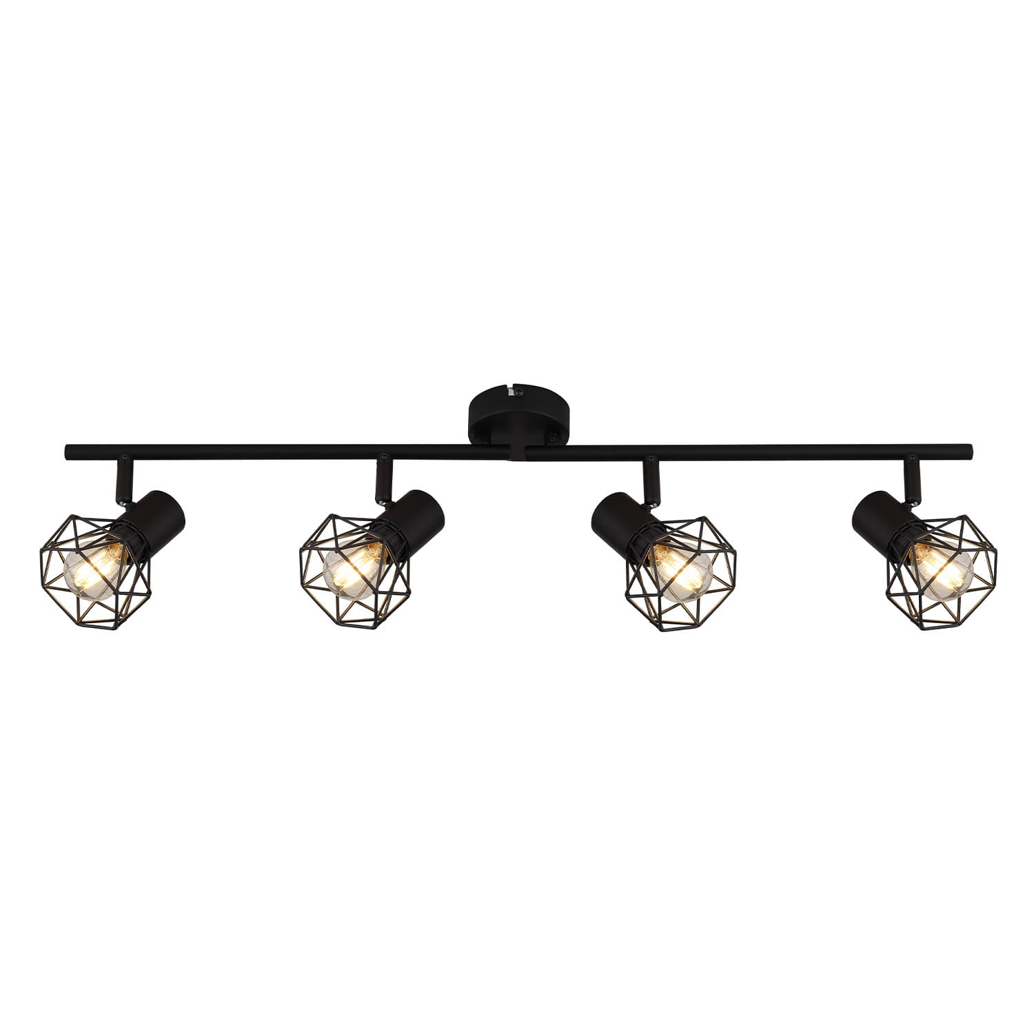 NETTLIFE Kattospotti 4 lamppua olohuoneeseen E14 teollinen musta säädettävä 350° ilman lamppua – Nettlife