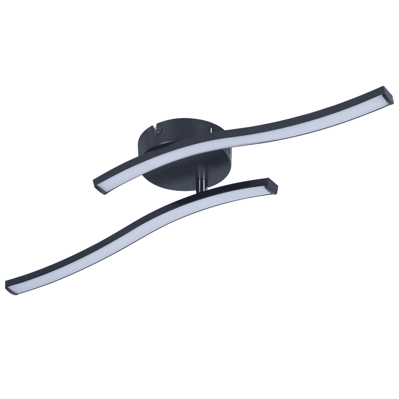 NETTLIFE LED-kattovalaisin olohuoneeseen, kattovalaisin makuuhuoneeseen, moderni musta, 12 W, 3000 K, sisätiloihin, lämmin valkoinen – Nettlife