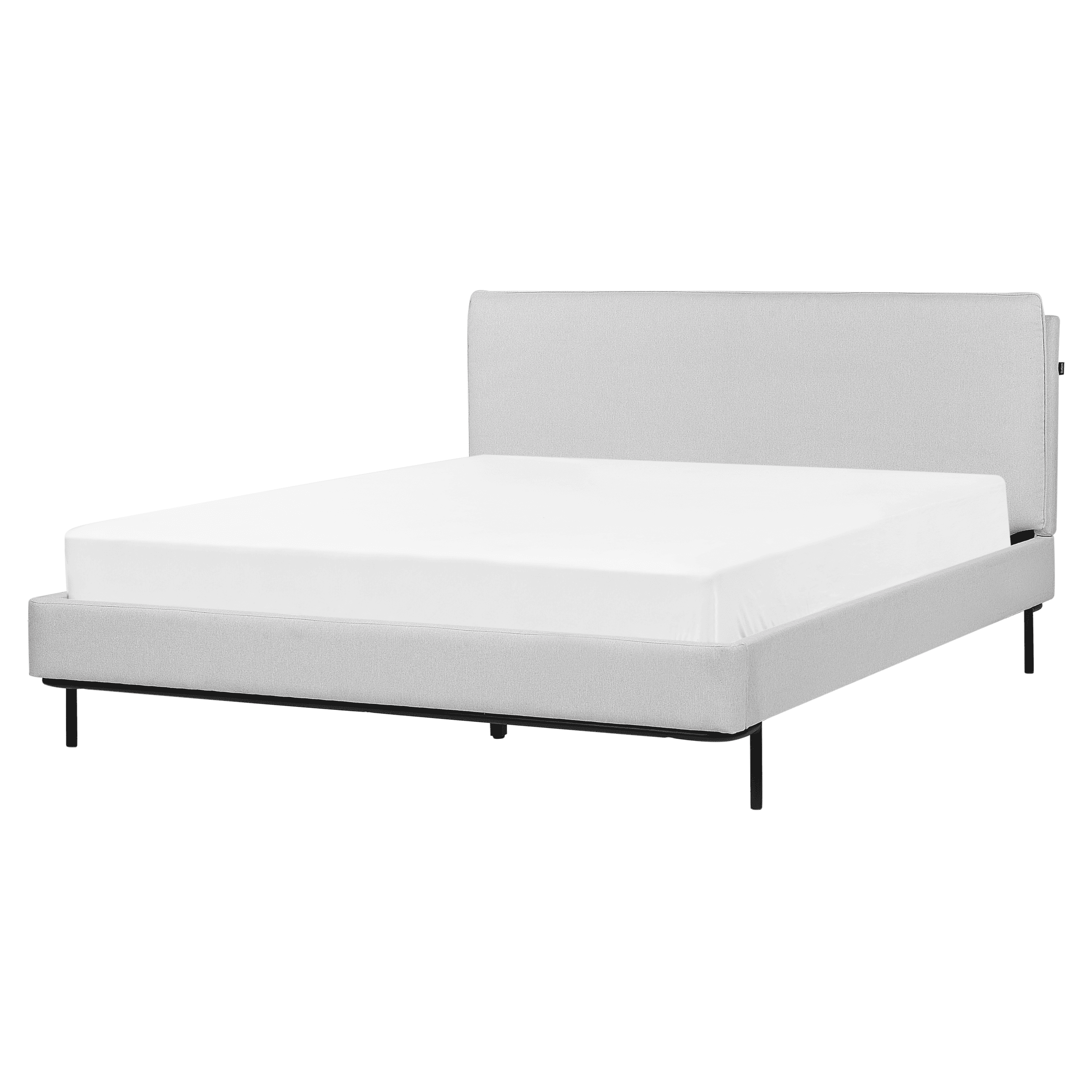 Sänky kangas CORIO 160 x 200 cm Vaaleanharmaa – Beliani