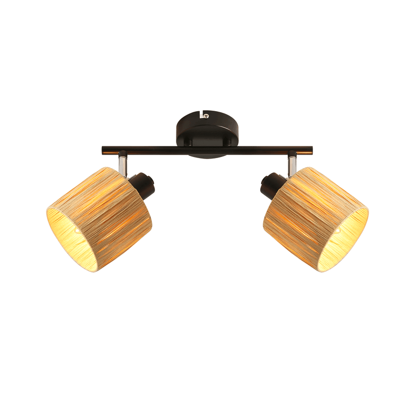 NETTLIFE kattokohdevalaisin 2 liekkiä E14 luonnonmusta kattovalaisin paperi olohuoneeseen