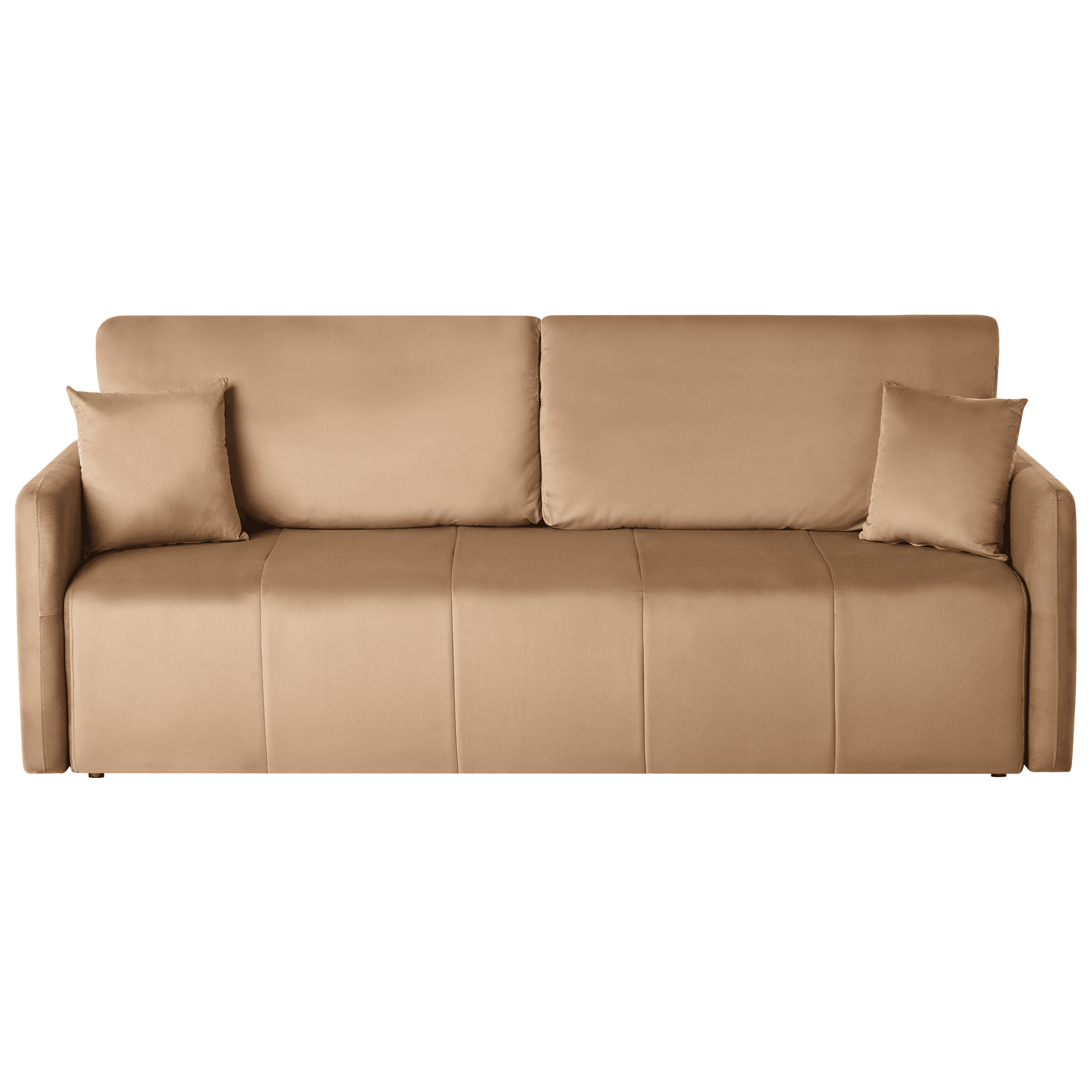 Vuodesohva 3-istuttava EGGE sametti Vaaleanruskea – Beliani