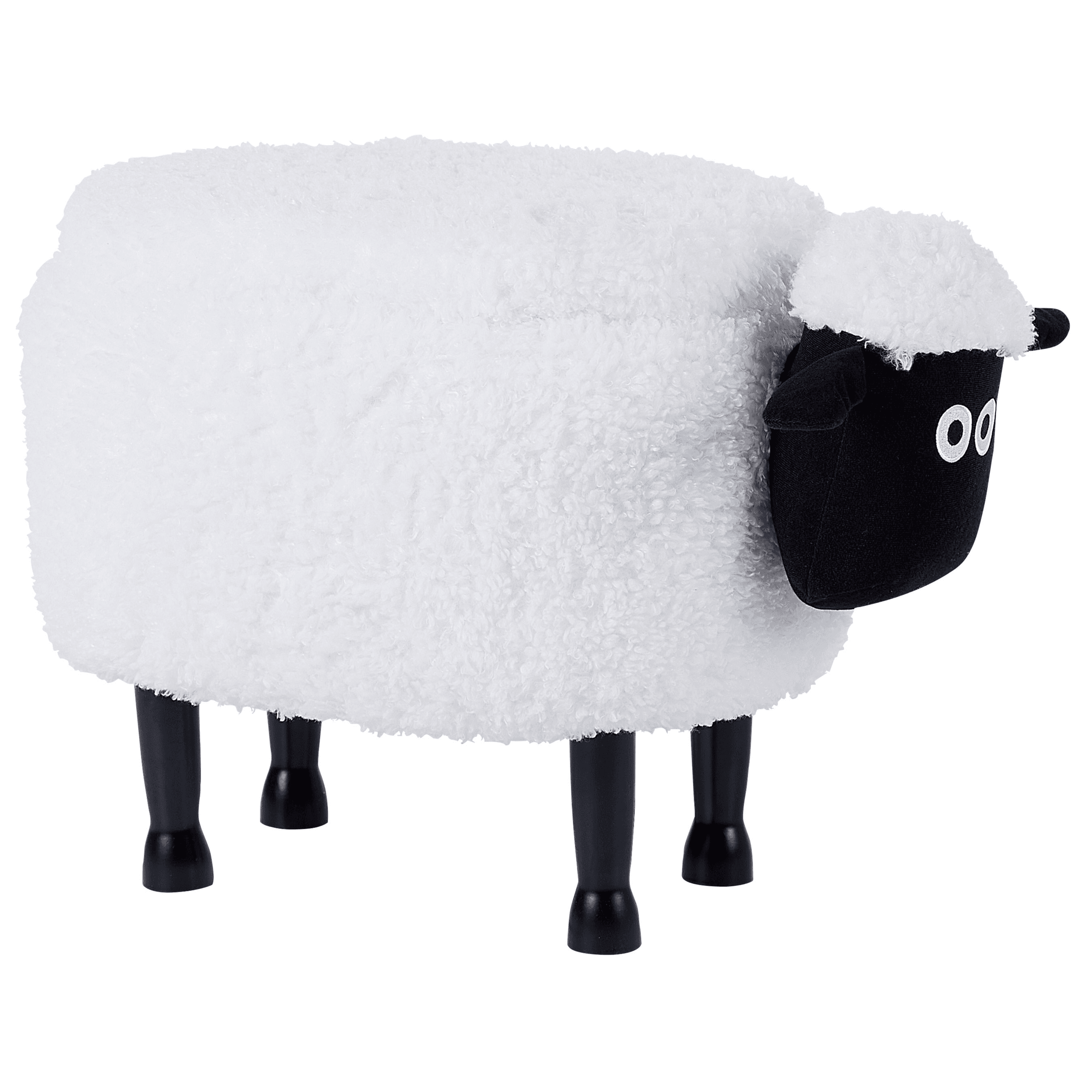 Eläinjakkara säilytystilalla SHEEP kangas Valkoinen – Beliani