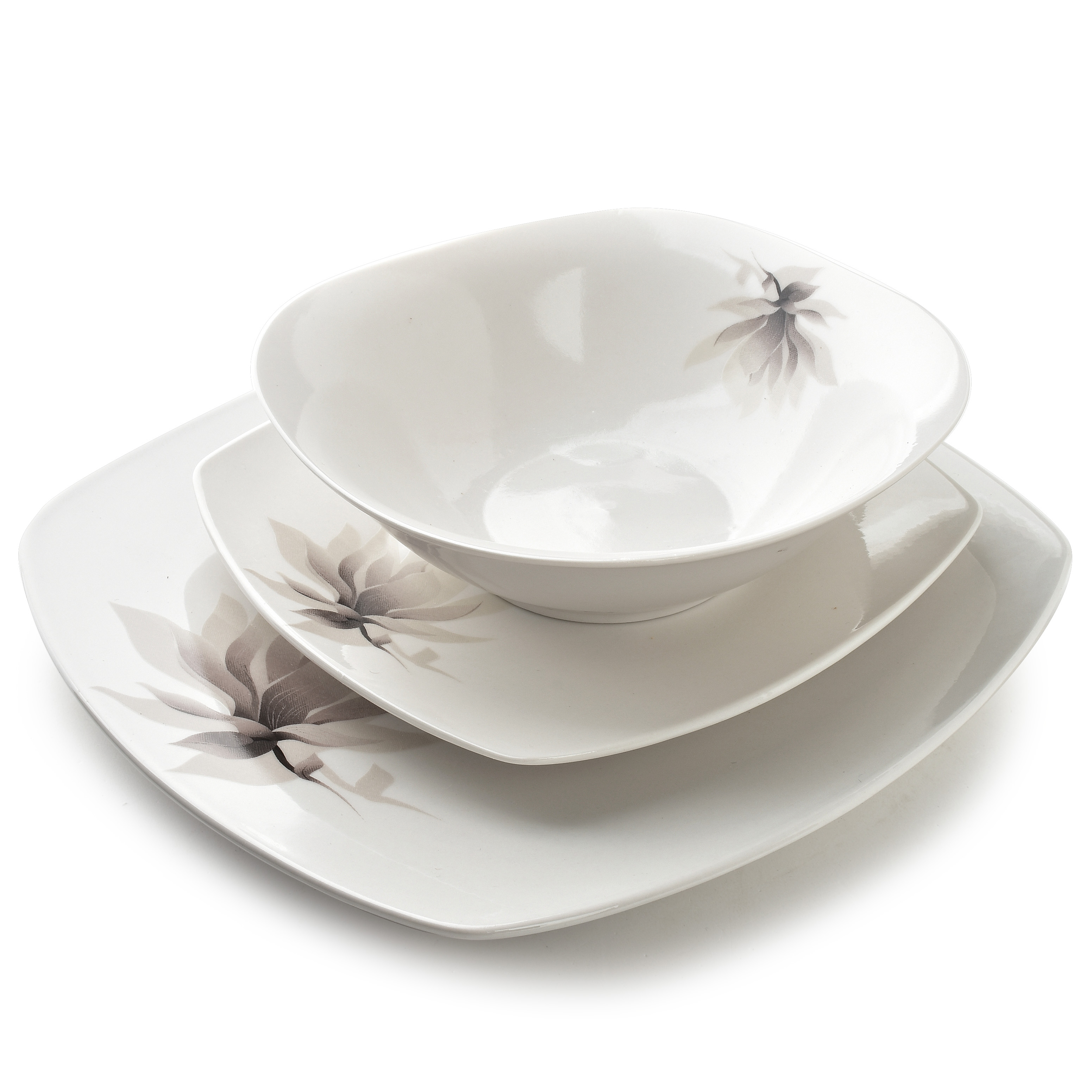 Astiasto posliini Mondex Magnolia 18/24/16 cm valkoinen 18 osaa – MONDEX