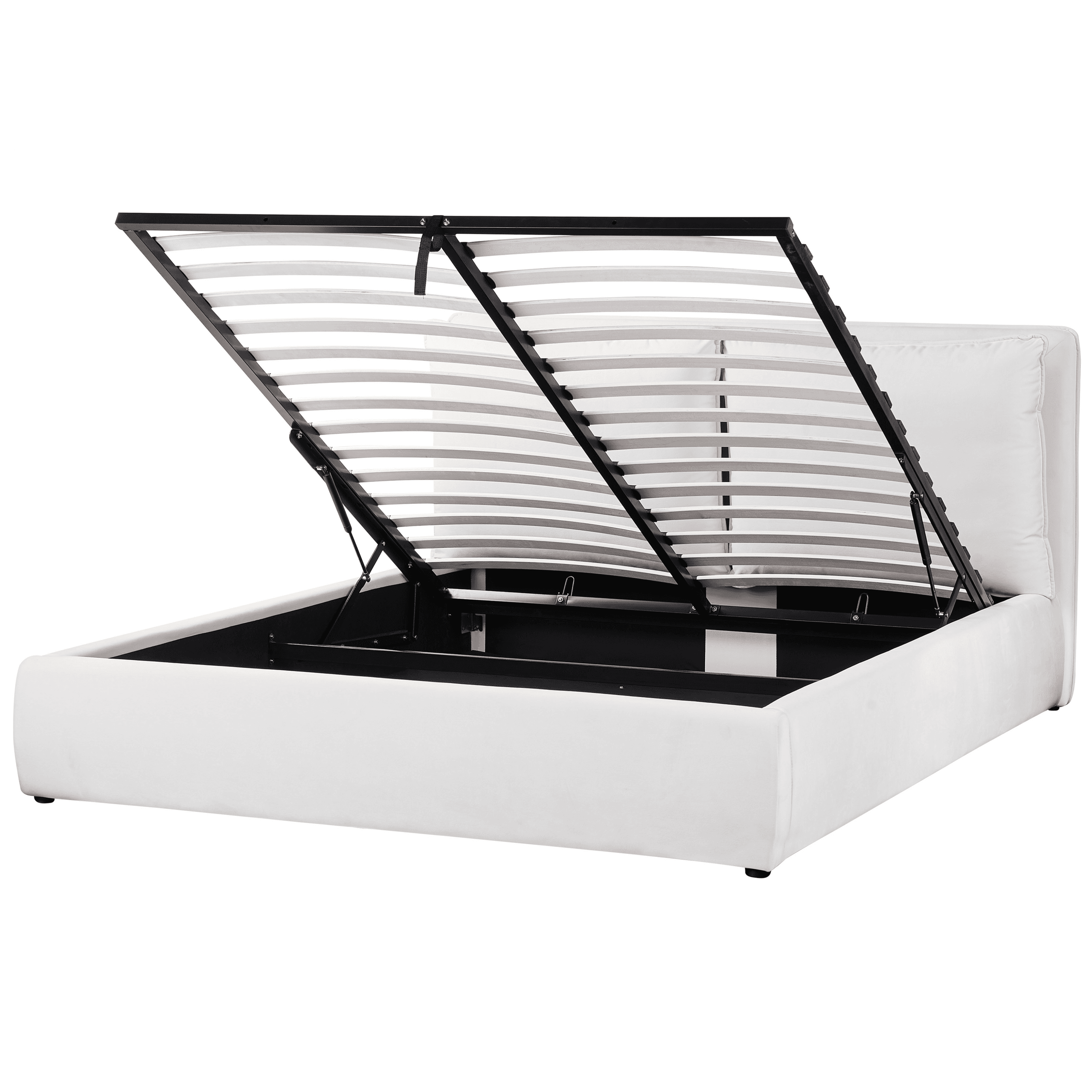 Sänky säilytystilalla sametti BAJONNA 160 x 200 cm Valkoinen