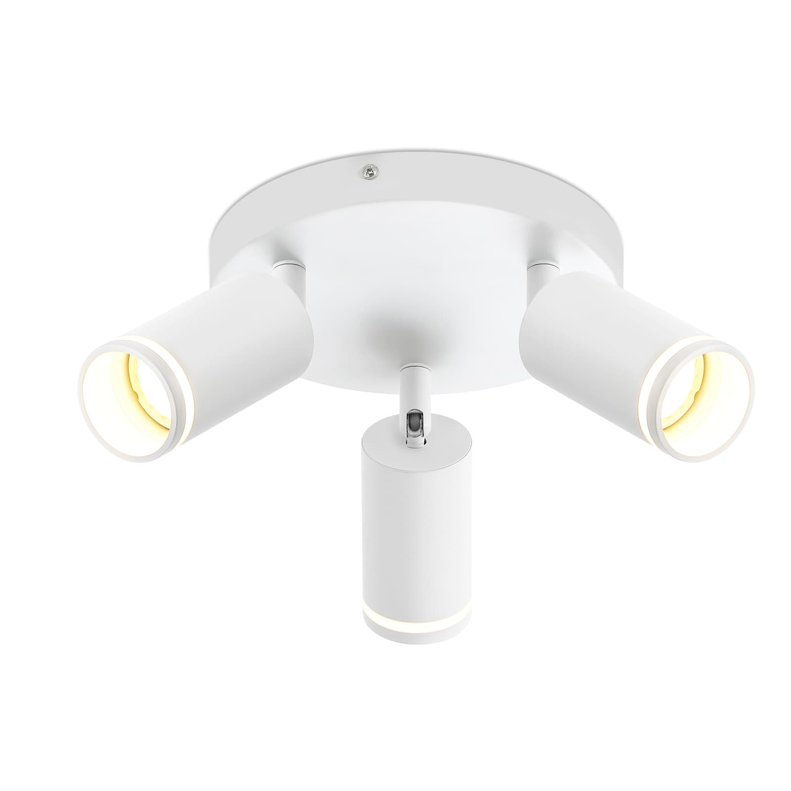 NETTLIFE LED - kattovalaisin 3 liekkiä - valkoinen kattovalaisin GU10 kääntyvä kohdevalo puinen seinävalaisin ilman lamppua – Nettlife