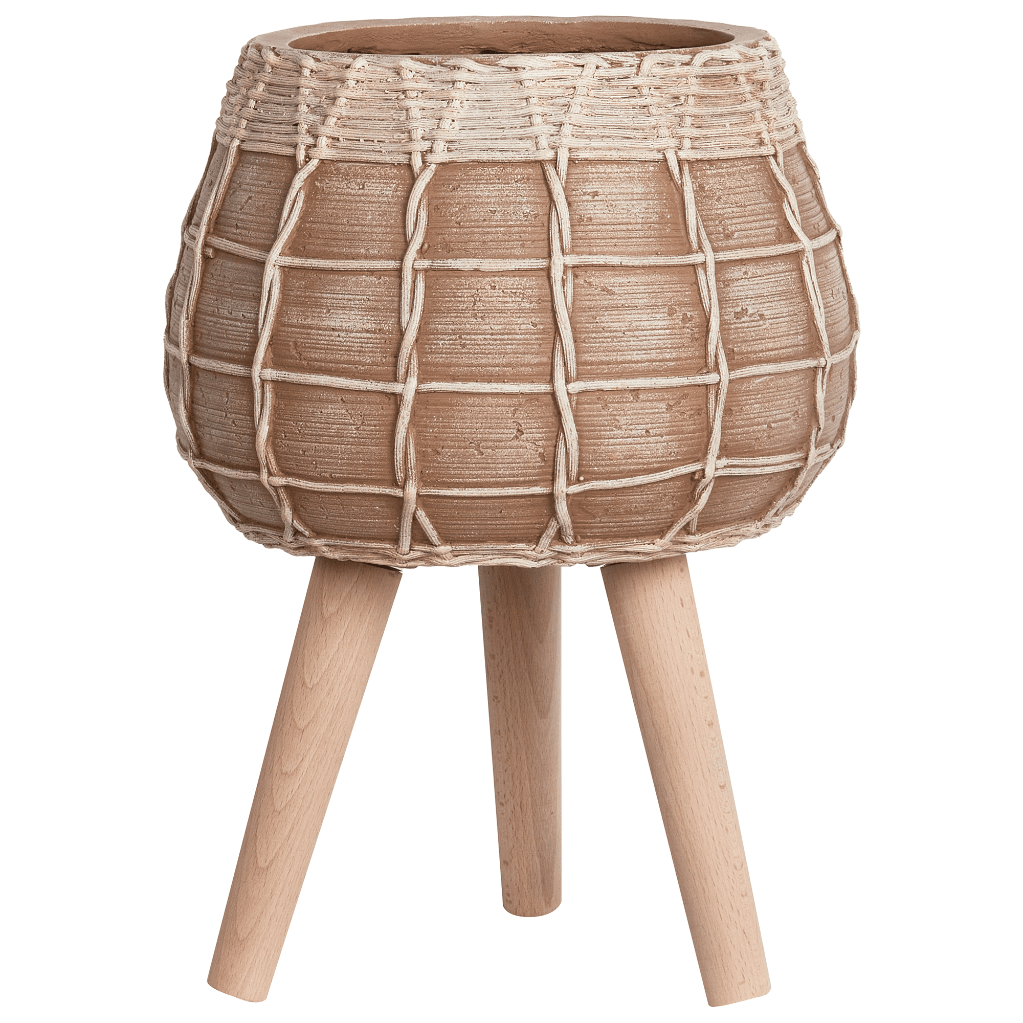 Korotettu kukkaruukku DARMERA 30 cm Vaaleanruskea – Beliani