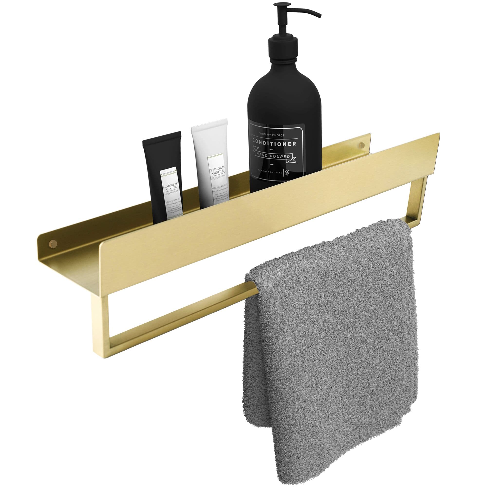 REA kylpyhuonehylly SF01-450-BG harjattu kulta, 45X9X11CM