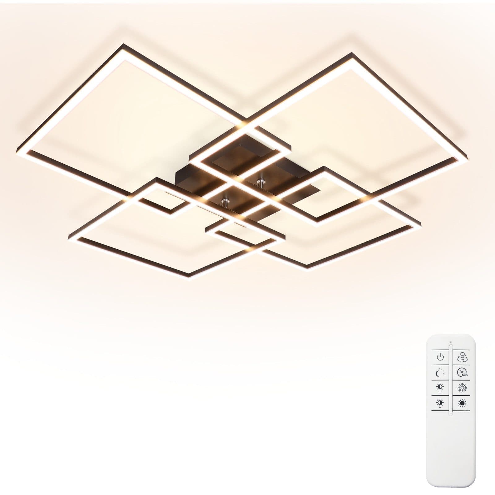 NETTLIFE LED - kattovalaisin, olohuoneen Kattovalaisin, 72 cm, musta himmennettäväKaukosäätimellä 48W moderni, suorakaiteen muotoinen, muotoilu – Nettlife