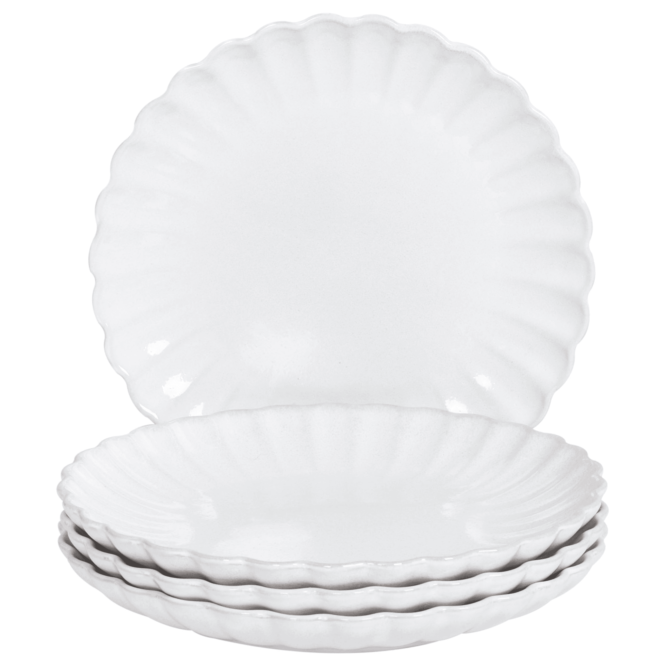 Sivulautassetti 4 kpl NETTLE kivitavara Valkoinen – Beliani