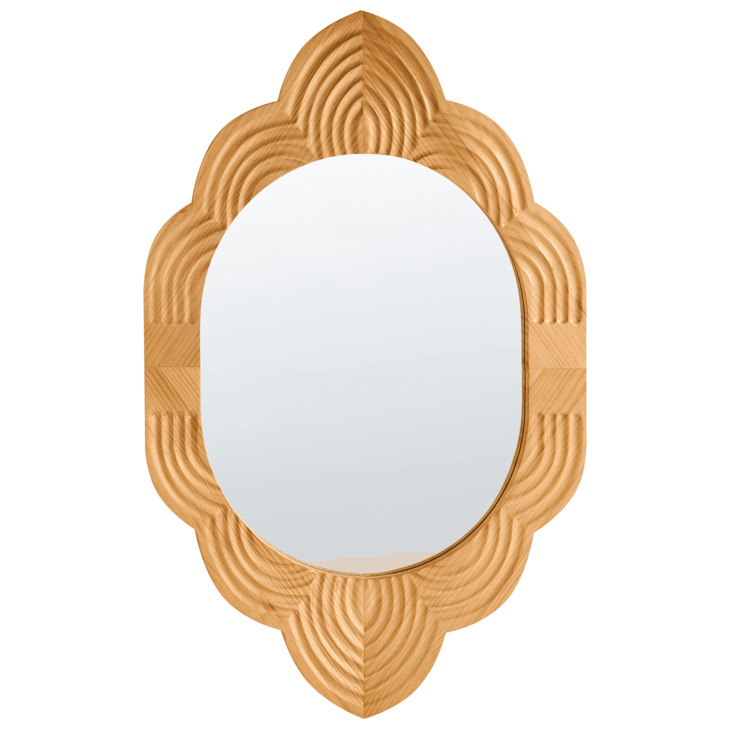 Seinäpeili FRESVILLE 62 cm 100 cm mänty Vaaleanruskea – Beliani