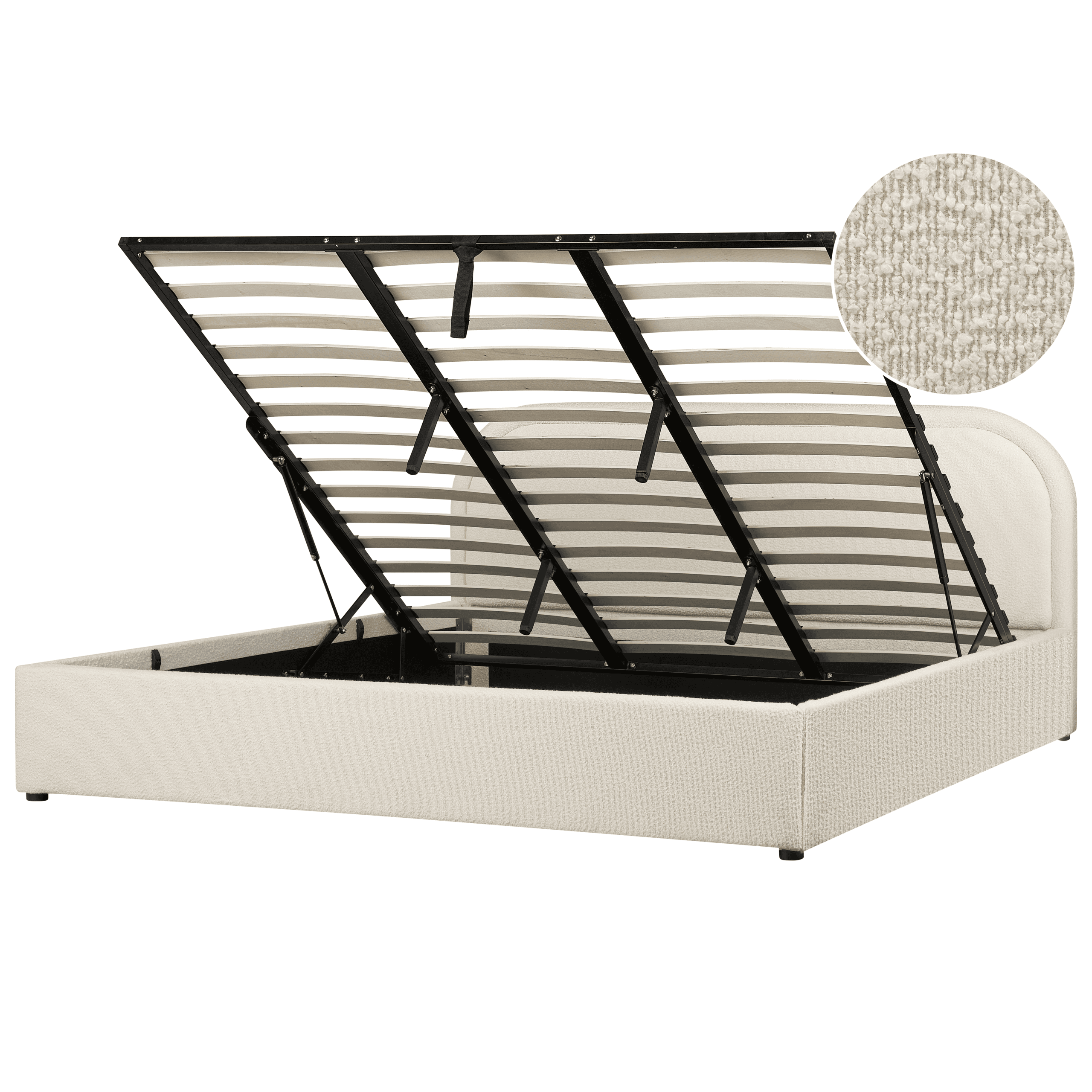 Sänky säilytystilalla buklee QUILLIEN 180 x 200 cm Vaaleanbeige