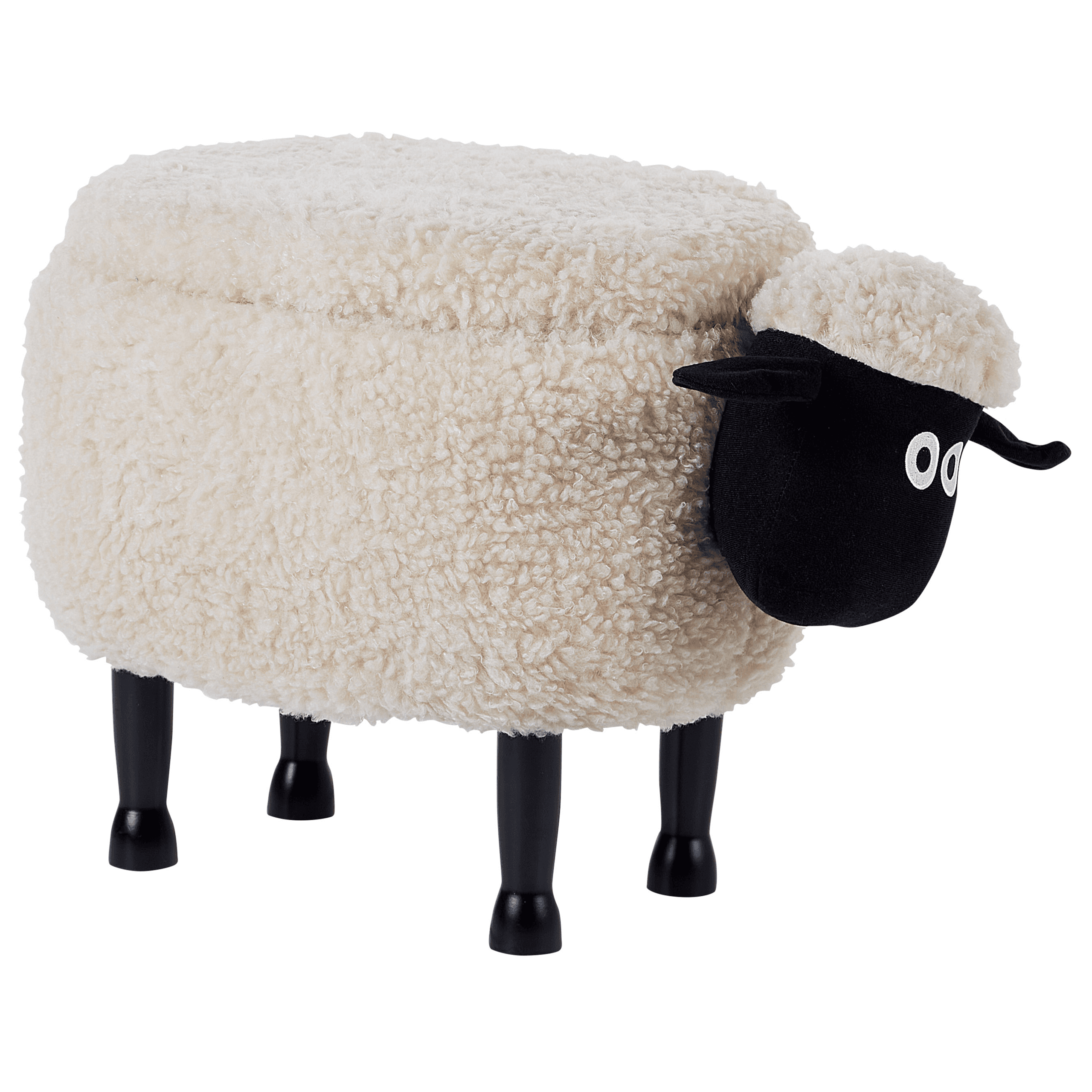 Eläinjakkara säilytystilalla SHEEP kangas Vaaleanbeige – Beliani