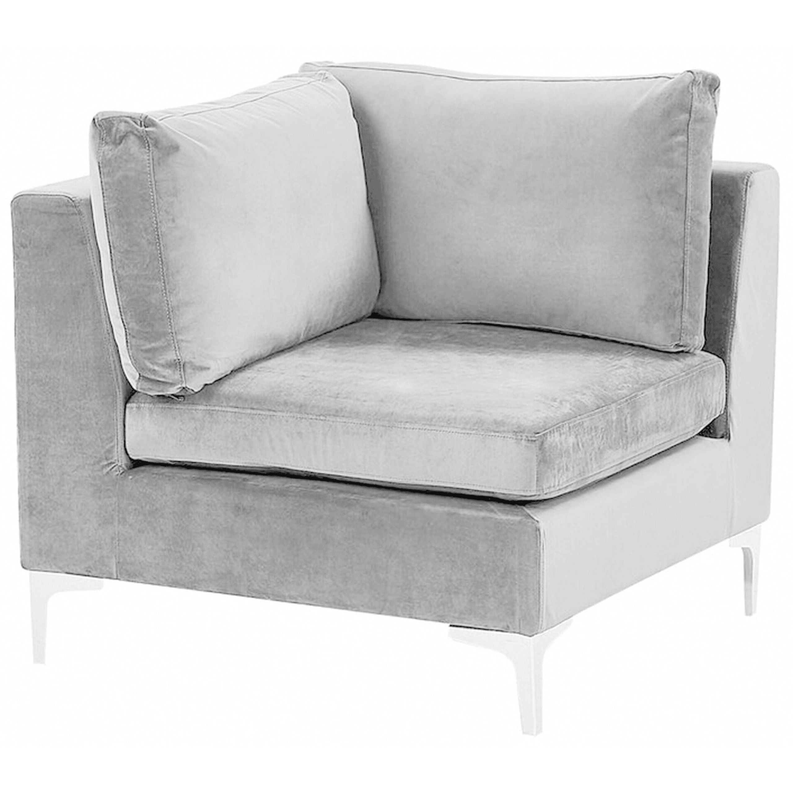 Kulmamoduuli EVJA sametti Harmaa – Beliani