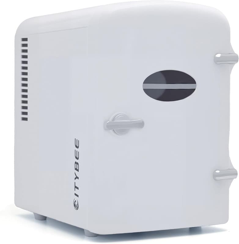 NETTLIFE Minijääkaappi 4L Pieni jääkaappi 12V 230V Ihanteellinen autoon, makuuhuoneeseen, leirintäalueelle, toimistoon ja matkoille (valkoinen) – Nettlife