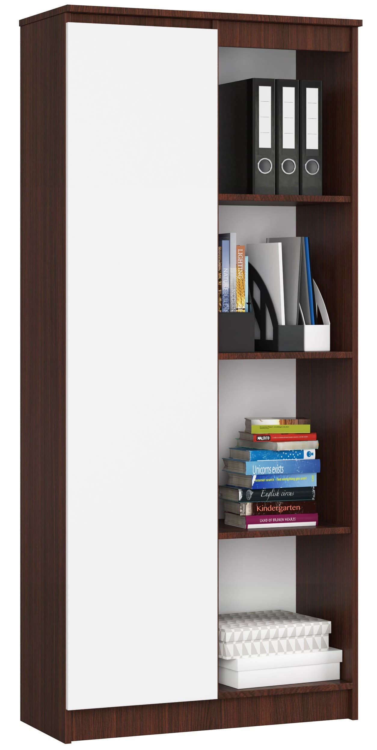 Akord Hylly Wenge/Valkoinen 80x35x180