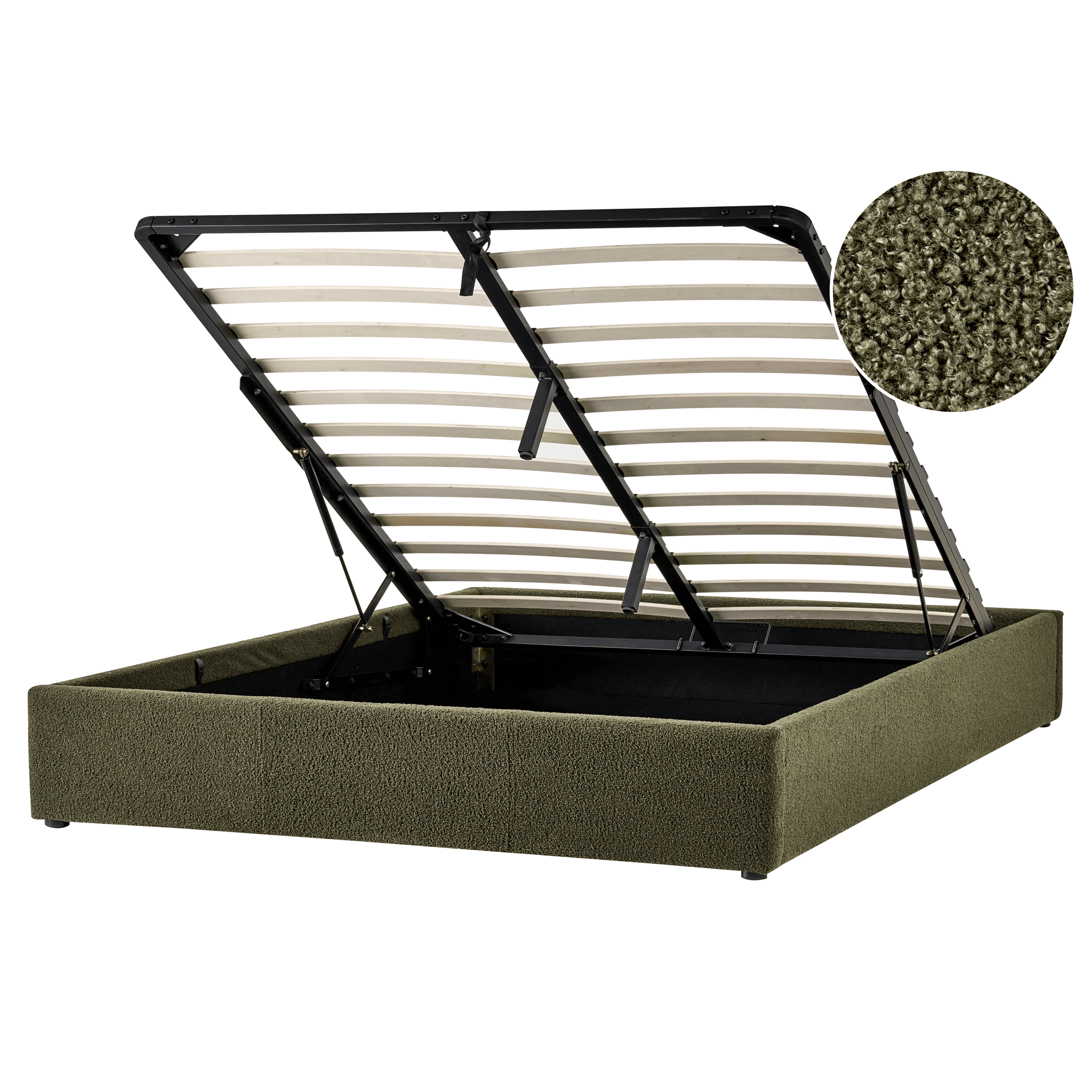 Sänky säilytystilalla buklee DINAN 160 x 200 cm Tummanvihreä – Beliani