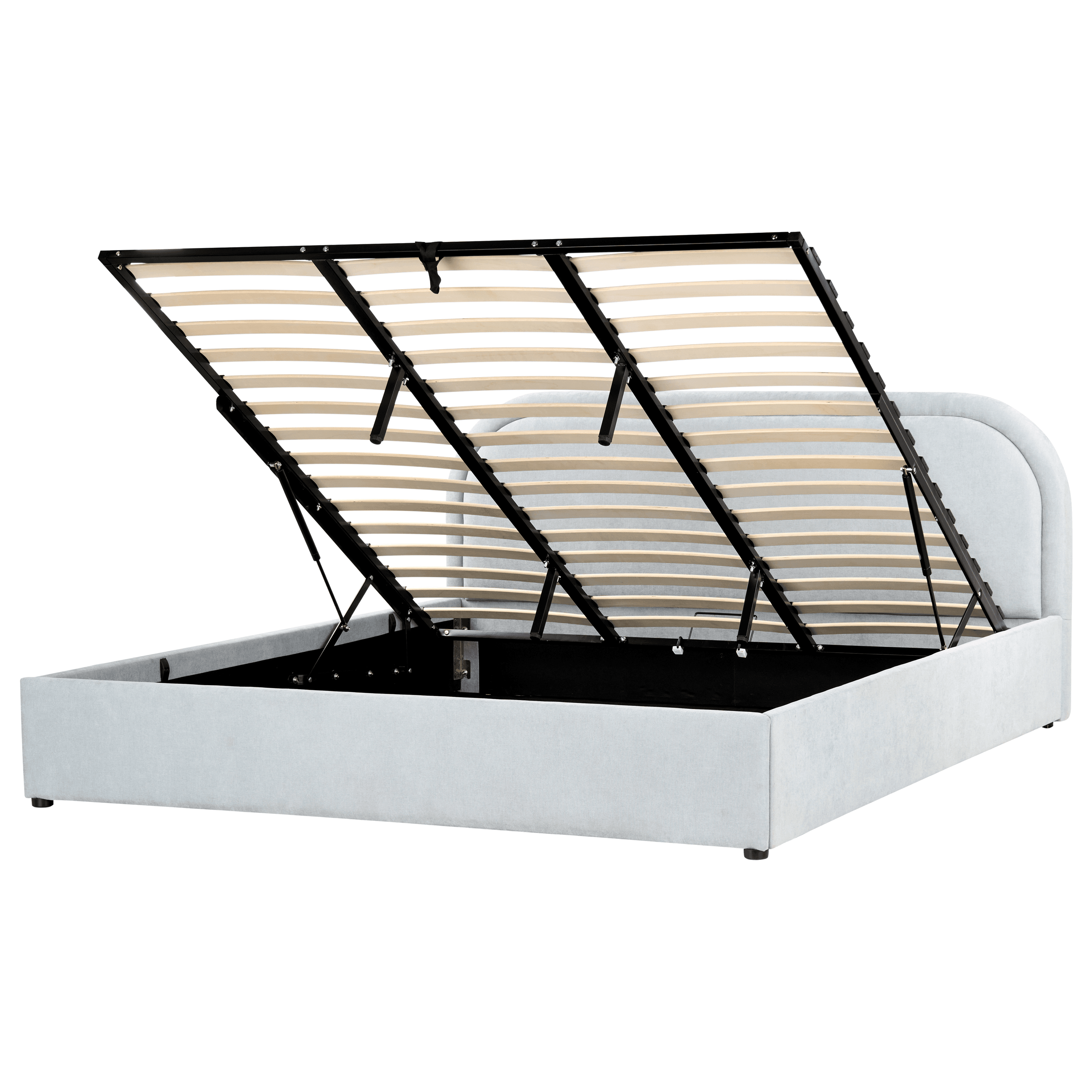 Sänky säilytystilalla kangas QUILLIEN 180 x 200 cm Vaaleansininen – Beliani