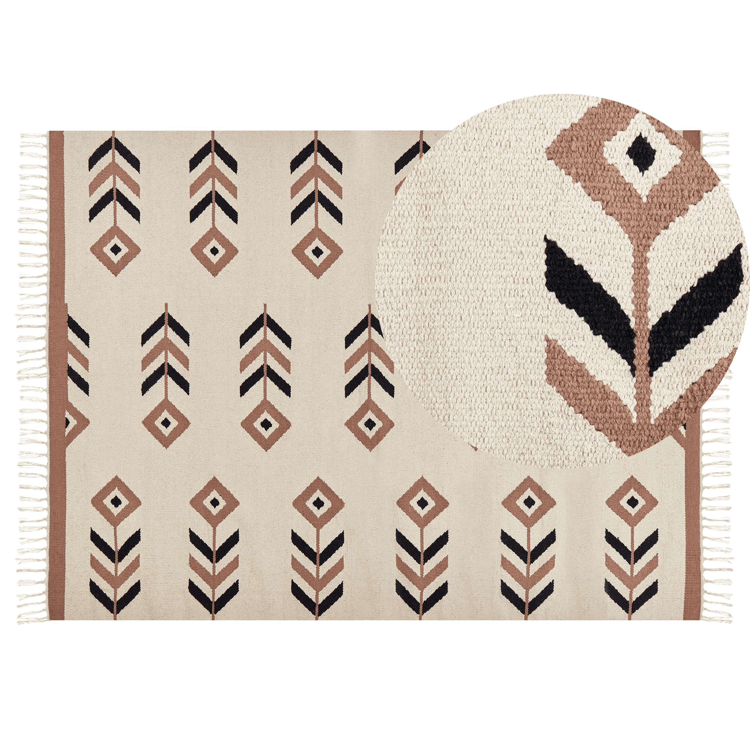 Matto NIAVAN Beige 140 x 200 cm puuvilla Kelim-matto