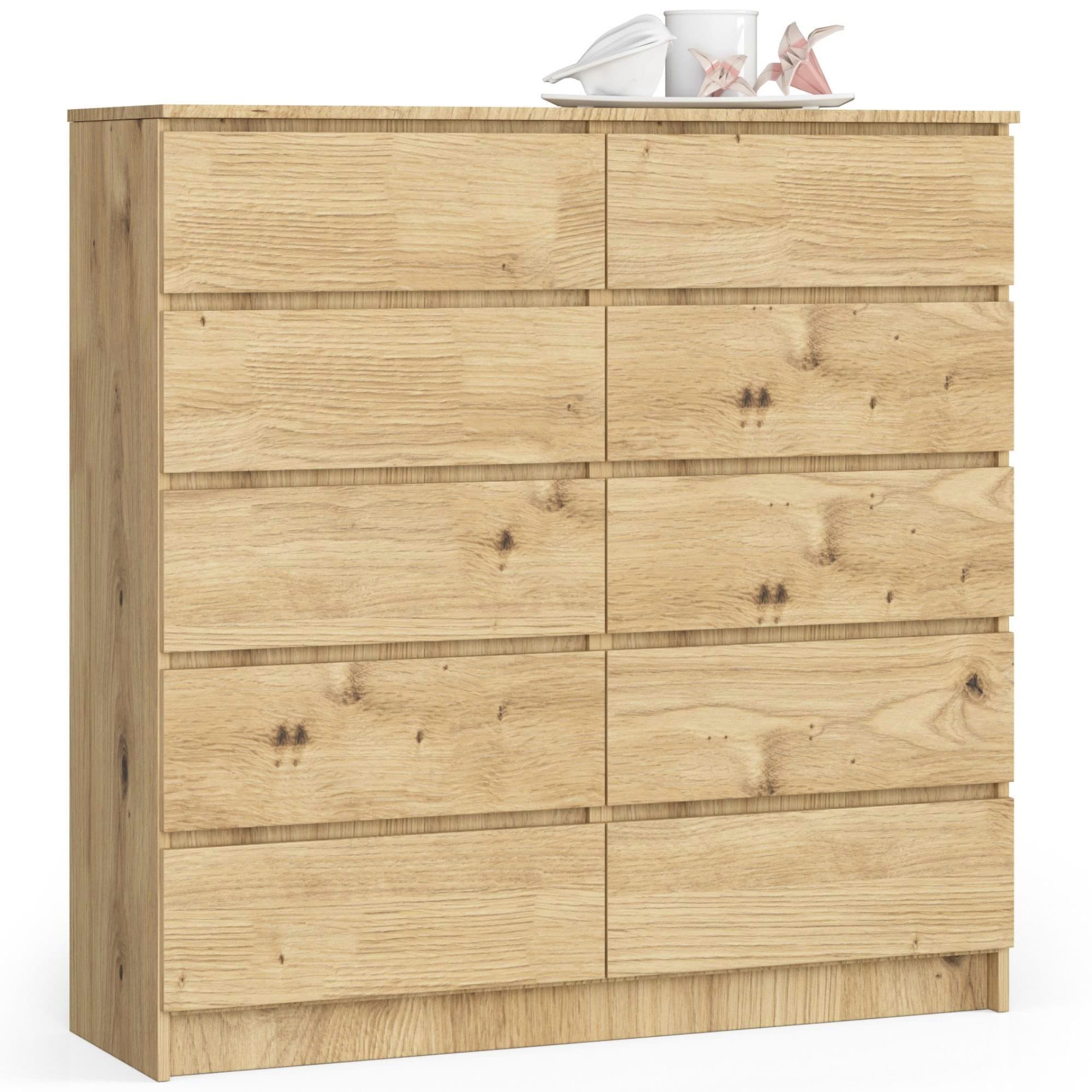 Akord Lipasto 10 Laatikkoa Artisan-tammi 120x40x121 – Akord