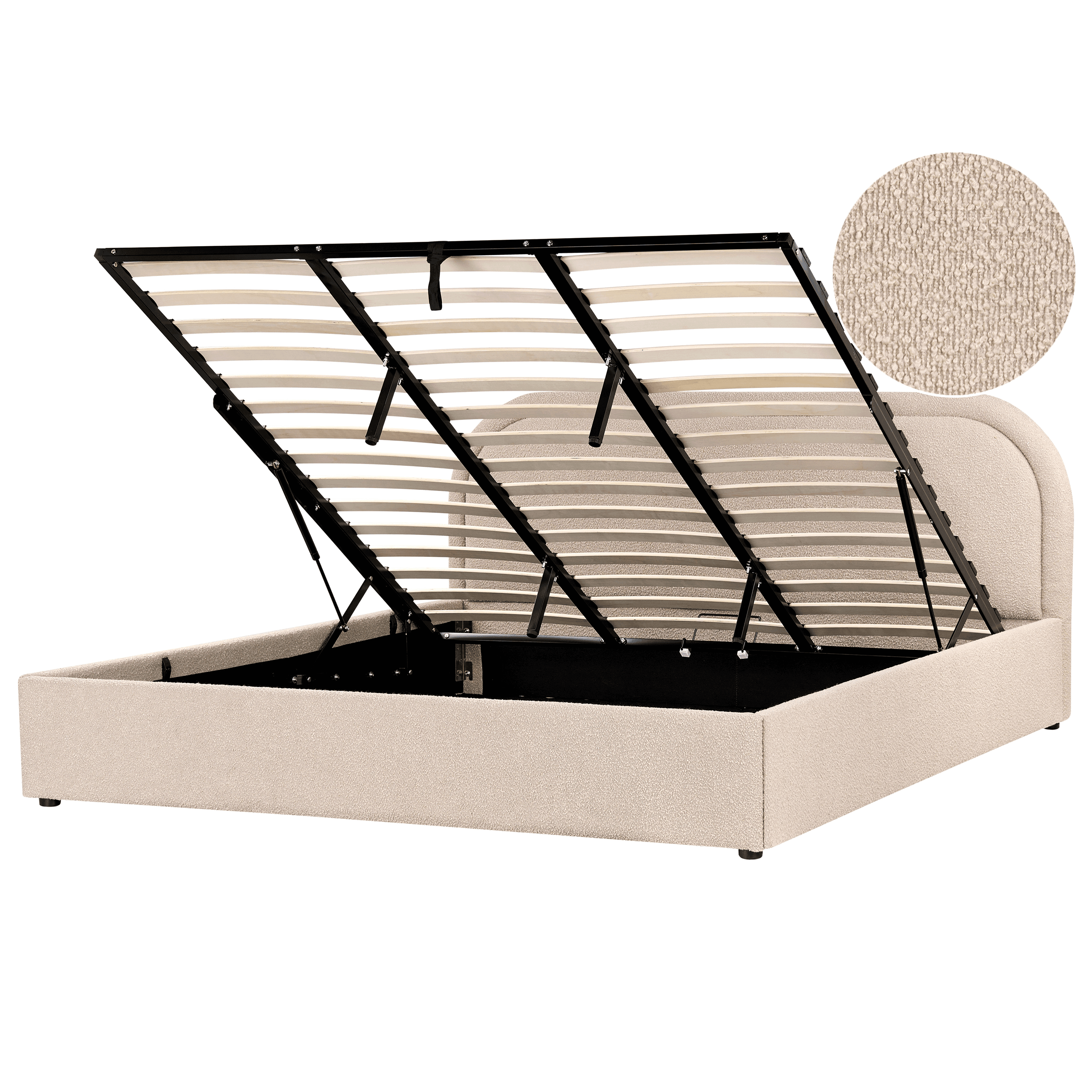 Sänky säilytystilalla buklee QUILLIEN 180 x 200 cm Beige – Beliani