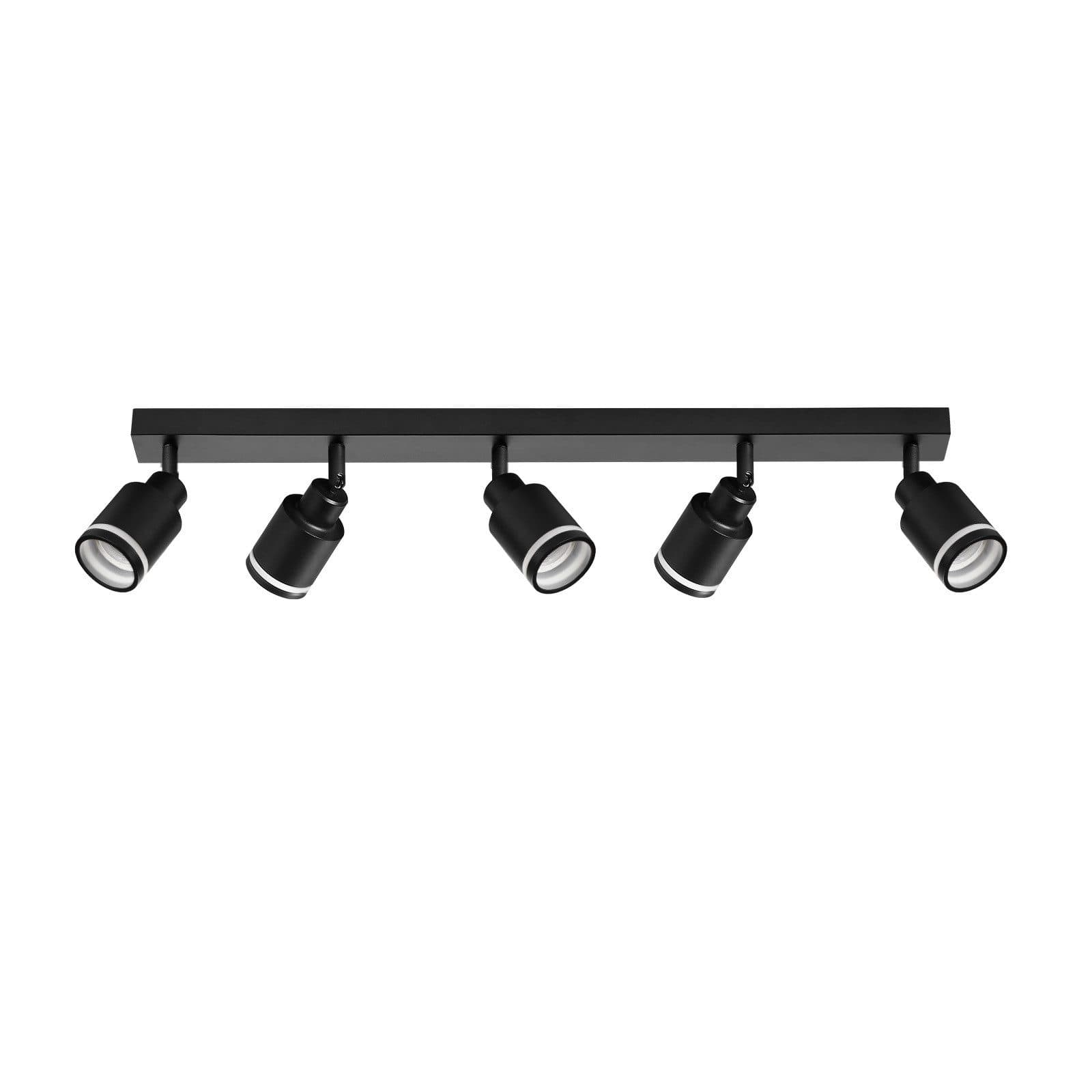 NETTLIFE moderni musta kattovalaisin: 5 säädettävää metallista kattokohdevaloa, GU10- kattovalaisin, makuuhuoneeseen, ilman polttimoa – Nettlife