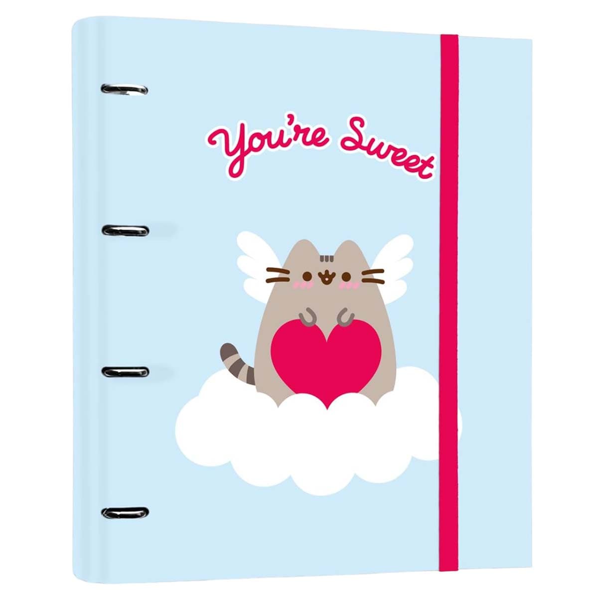 A4-kansiokansio 4 renkaalla Purrfect Love -kokoelmasta, jossa on kortit ja suuri kapasiteetti