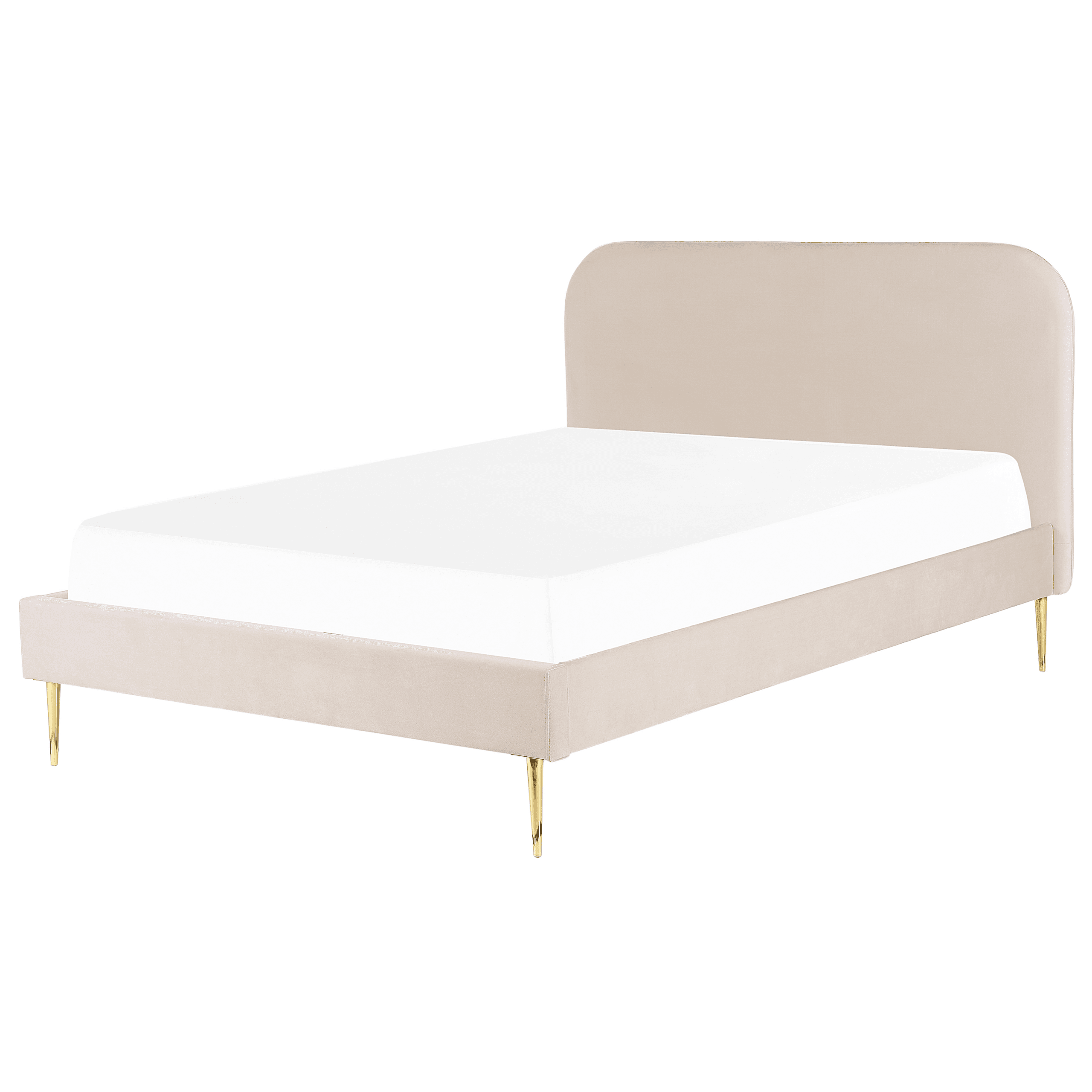 Sänky sametti FLAYAT 160 x 200 cm Vaaleanbeige