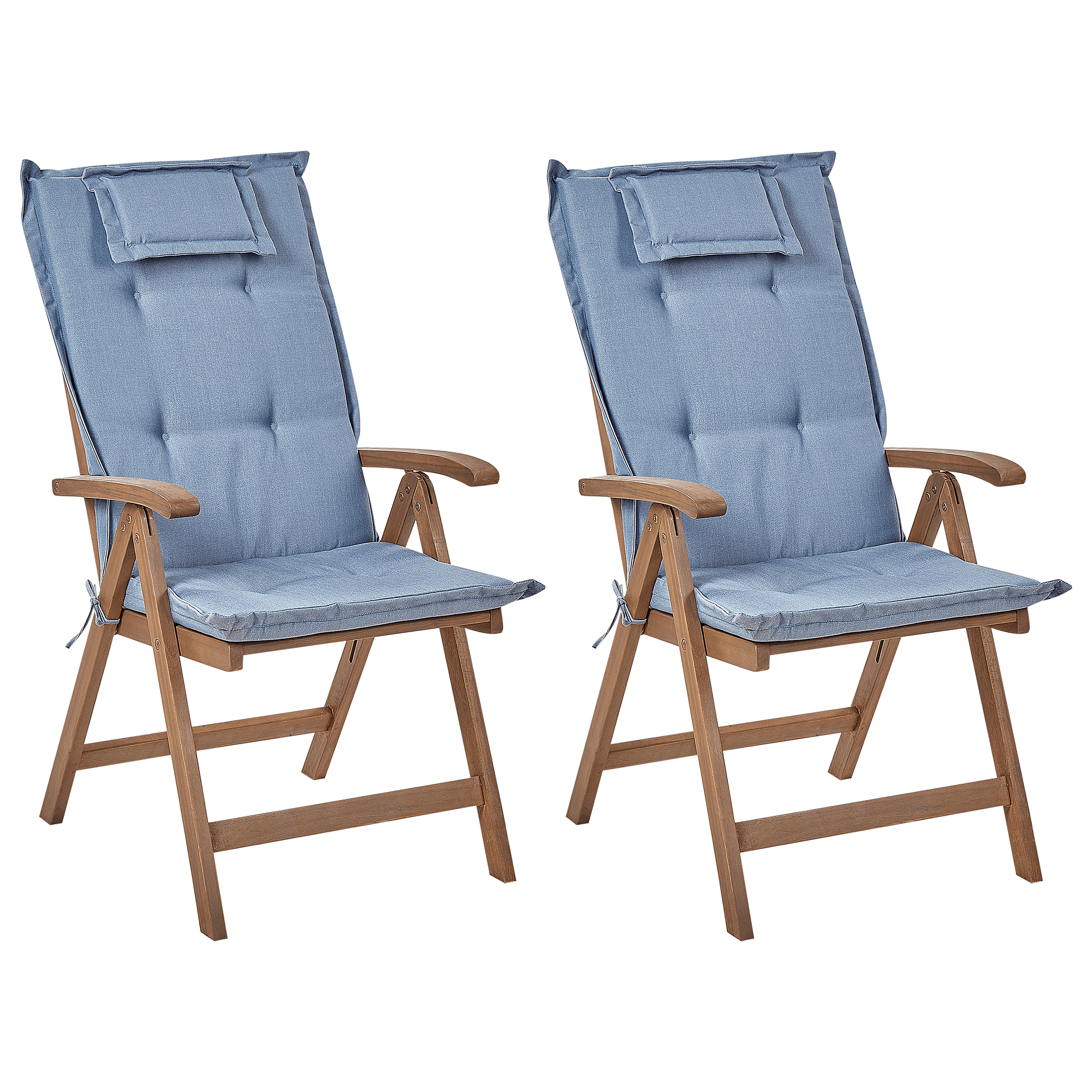 Puutarhatuolisetti pehmusteilla 2 kpl AMANTEA akaasia Sininen