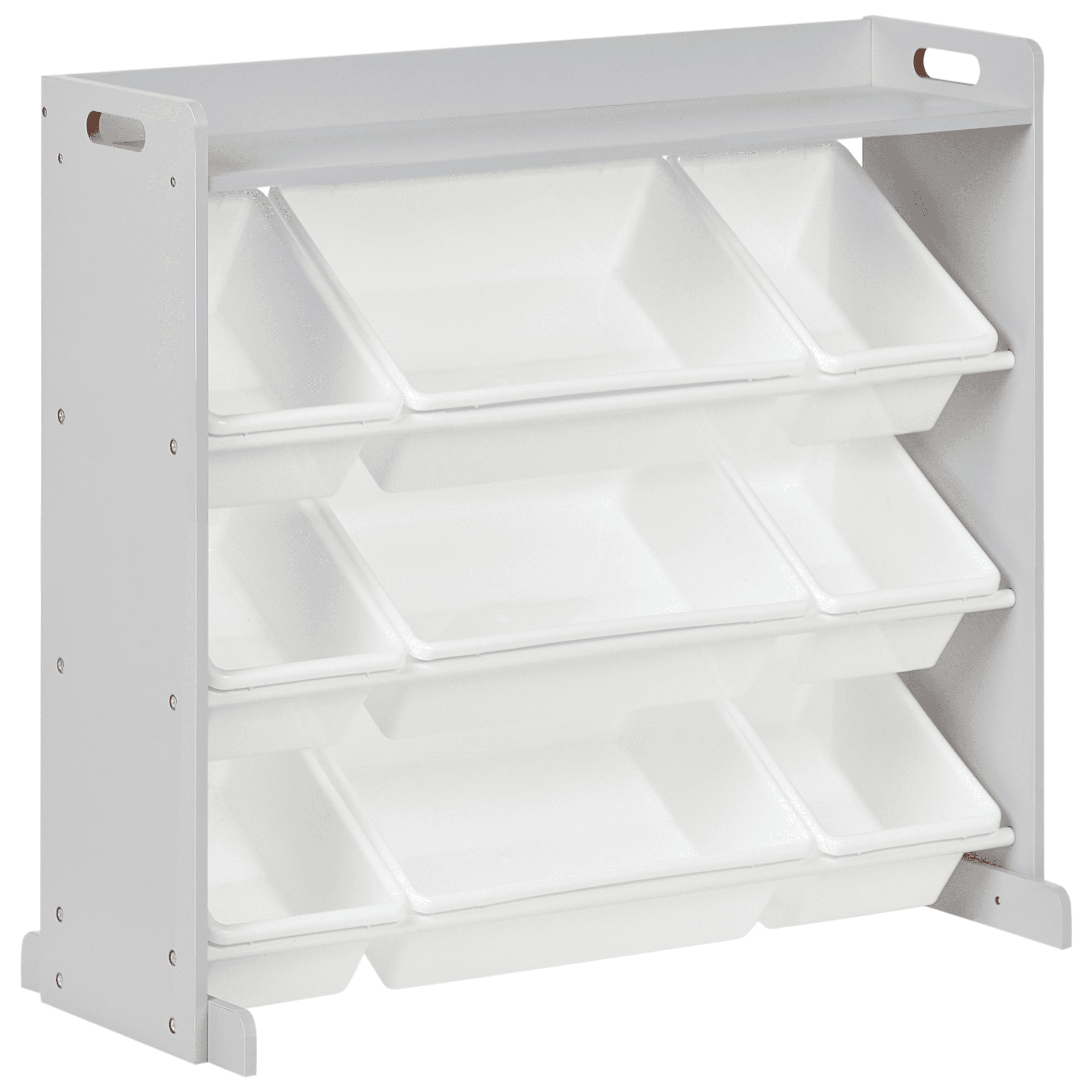 Hylly 9 säilytyslaatikolla COLLIE 78 cm Harmaa – Beliani