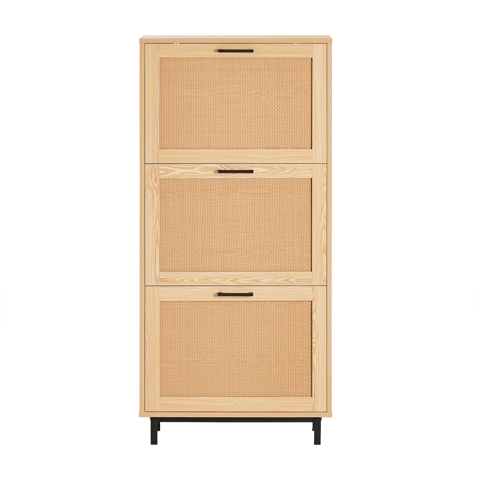 SoBuy Luonnonmukainen kenkäkaappi FSR155-N 3-ovea 6-hyllyinen – SoBuy