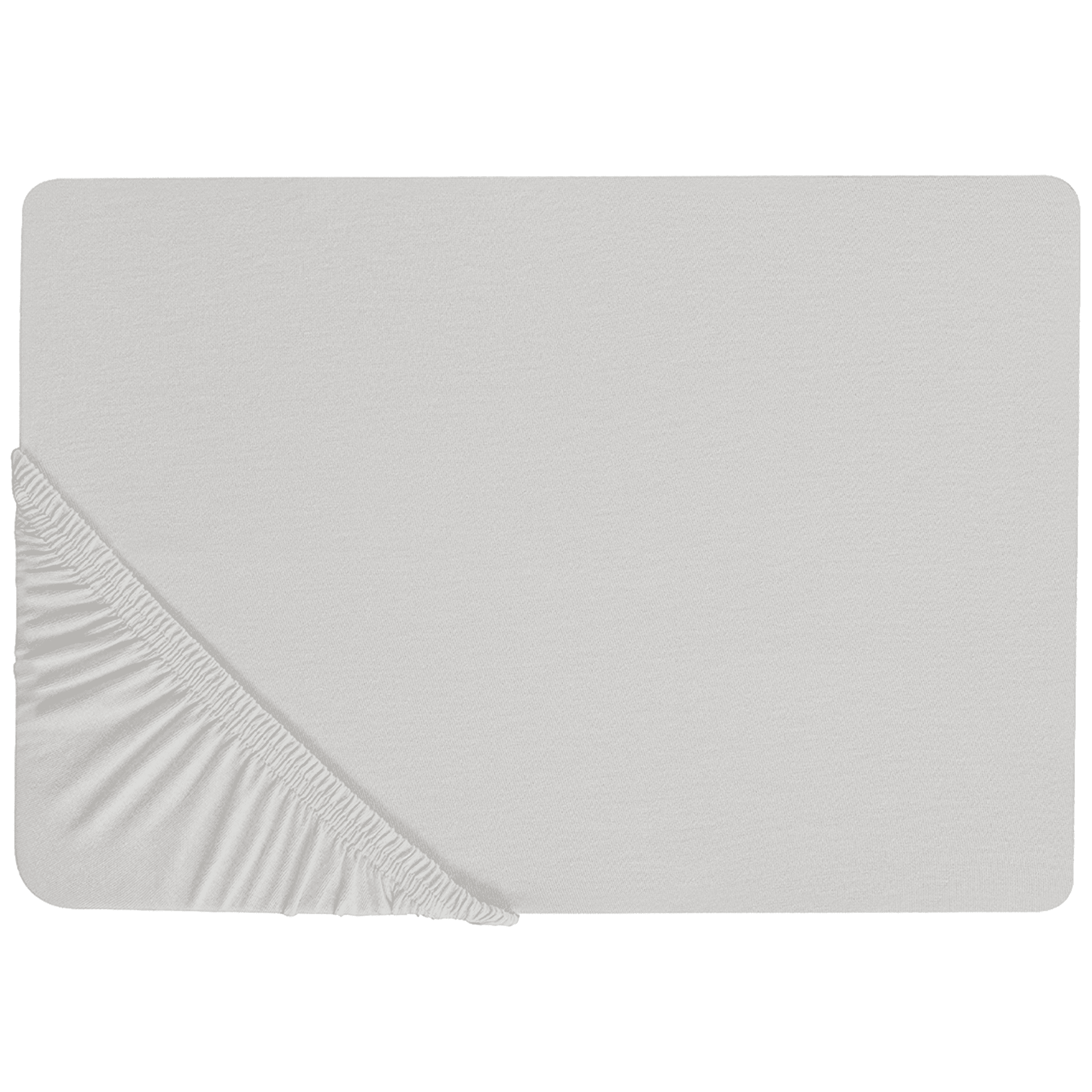 Muotoonommeltu lakana JANBU puuvilla 200 x 200 cm Vaaleanharmaa – Beliani