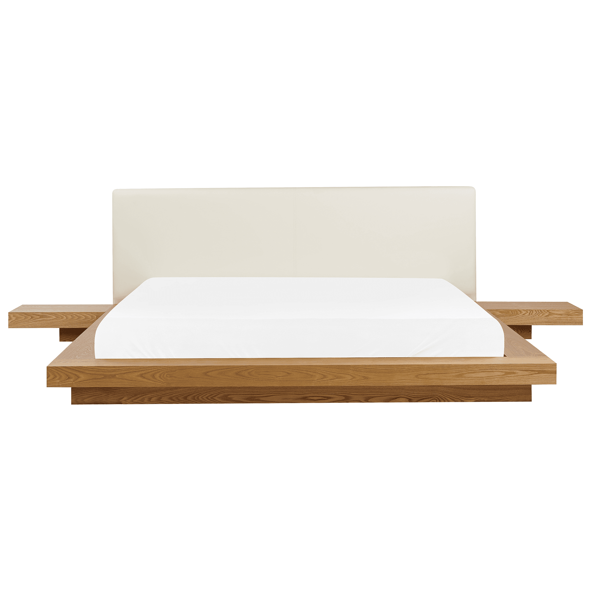 Sänky keinonahka ZEN 180 x 200 cm Luonnollinen saarni – Beliani