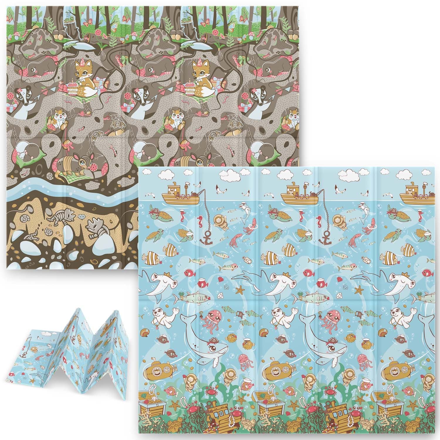 Nukido NK-340 Ocean-Earth -taittuva vaahtomuovialusta, opetusalusta 200 x 180 x 1 cm – Nukido