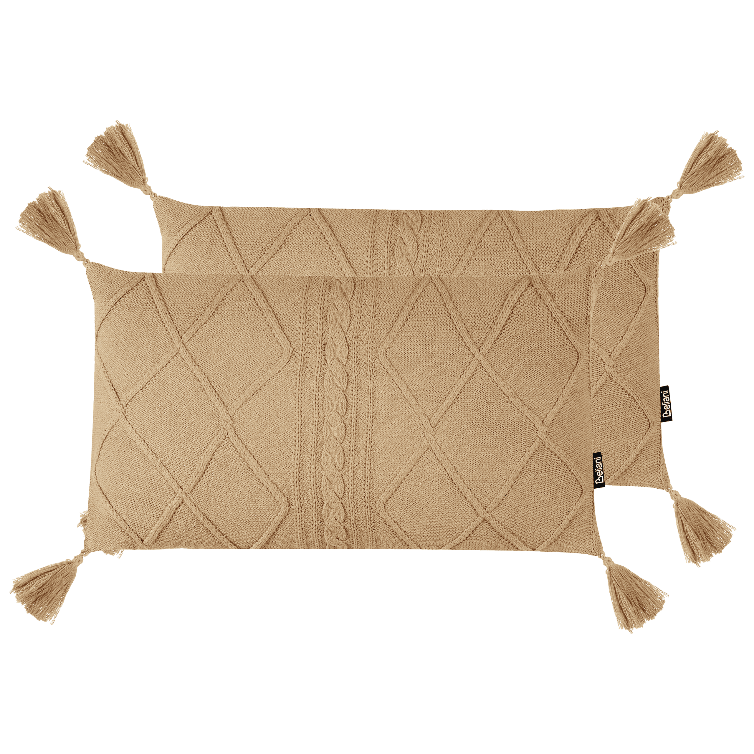 Koristetyynysetti 2 kpl CAESIA puuvilla 30 x 50 cm Beige Hillitty