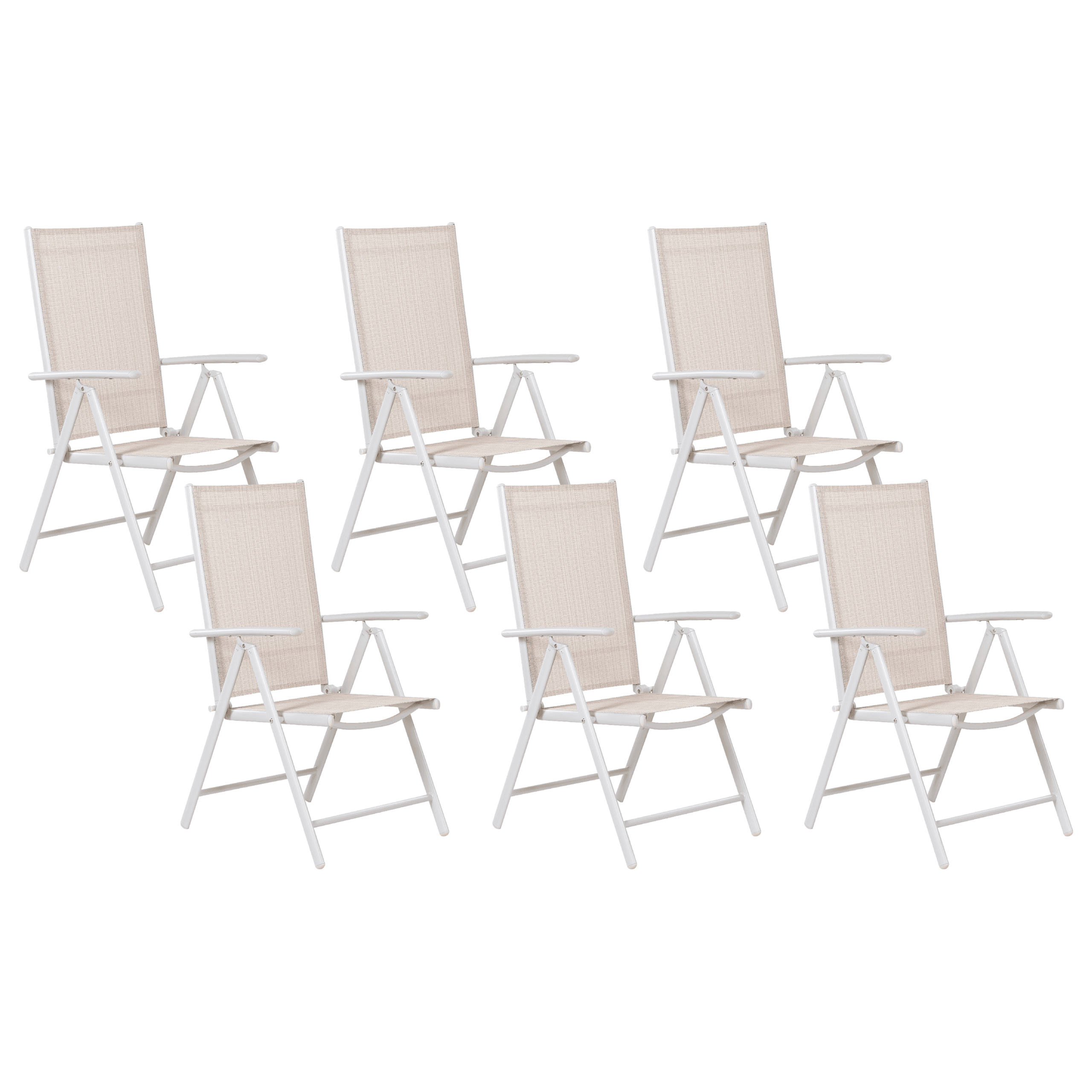 Puutarhatuolisetti 6 kpl CATANIA metalli Beige