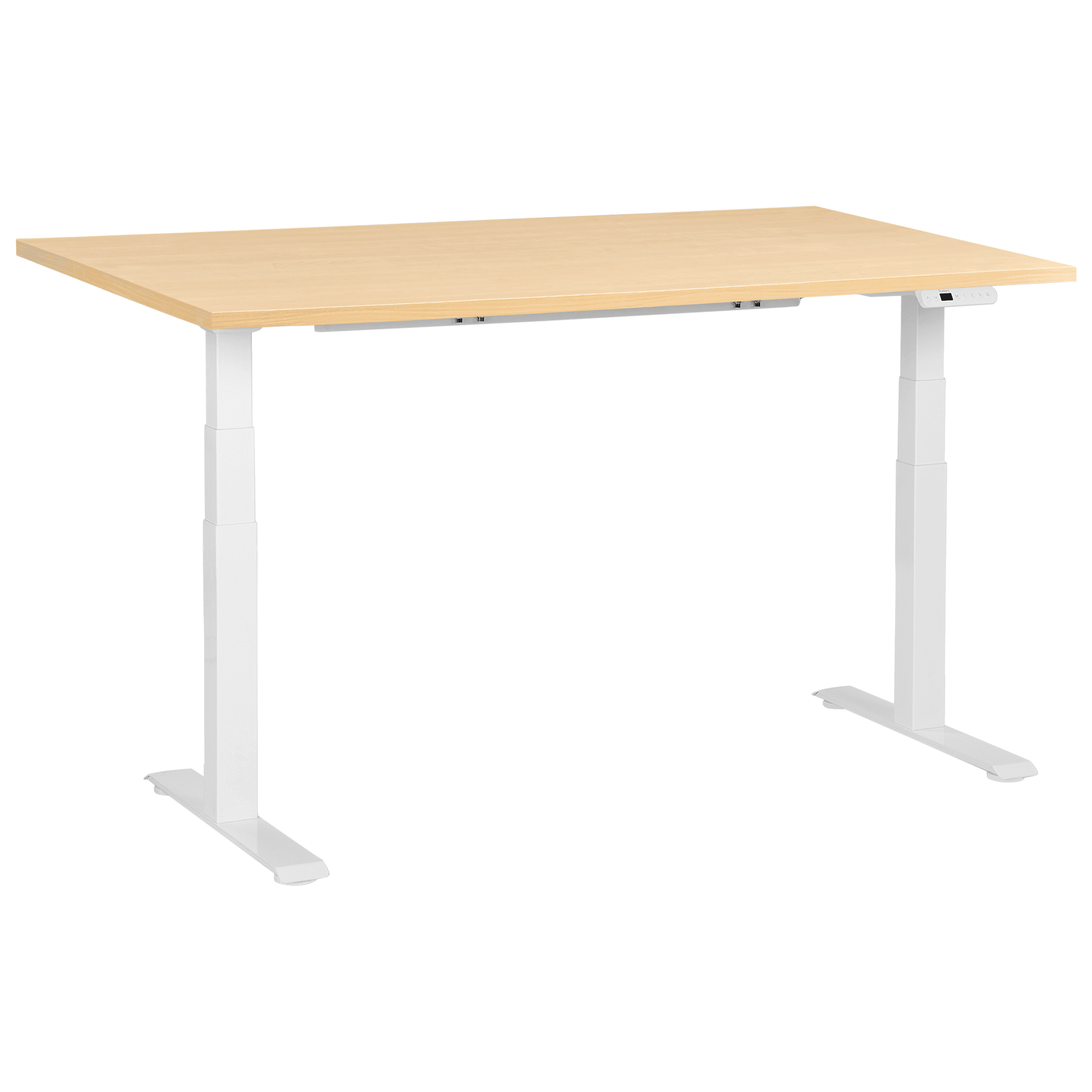Sähkösäädettävä työpöytä DESTINES Vaaleanruskea/valkoinen 160 cm 72 cm