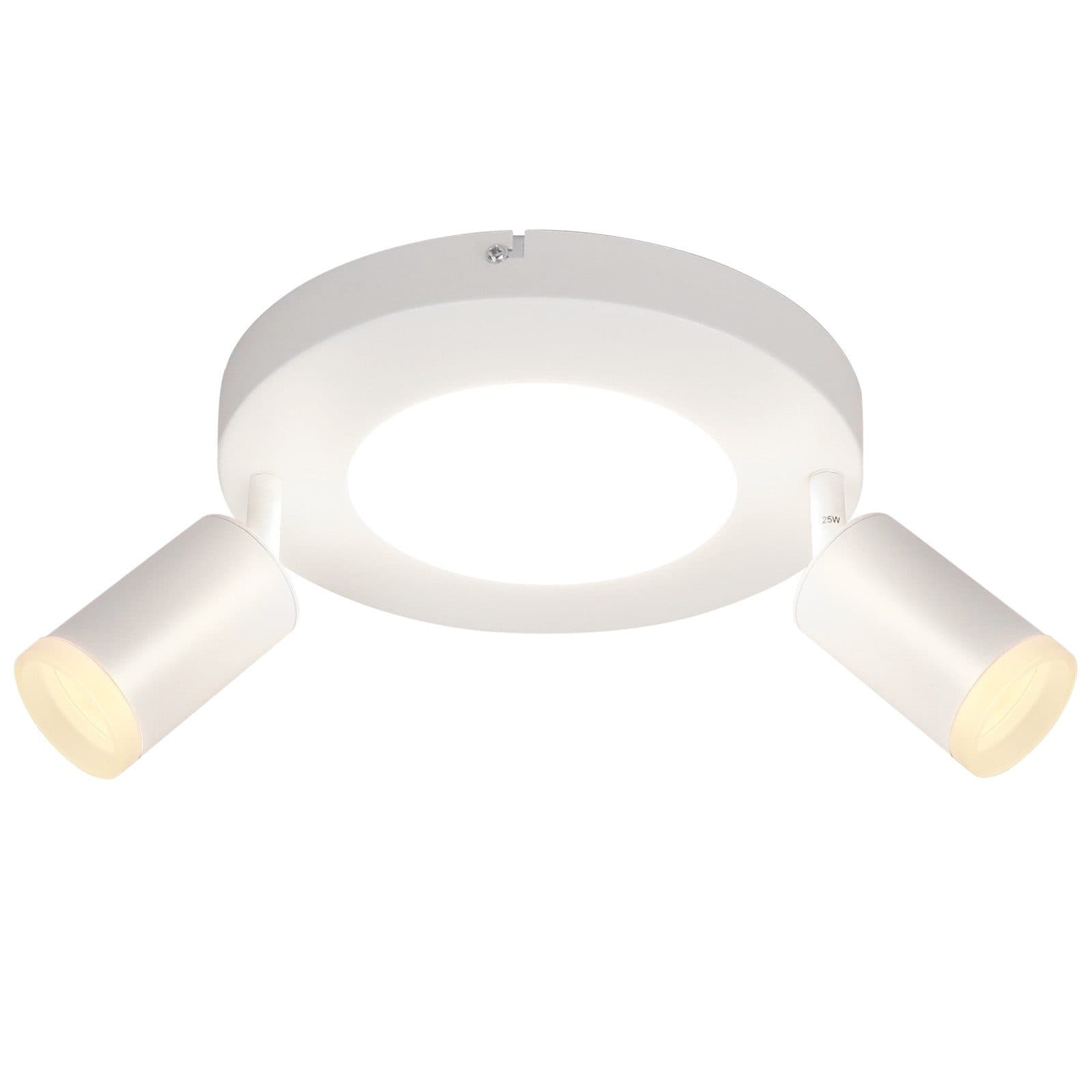 NETTLIFE Kattospottivalaisin 2 lamppua GU10 20W makuuhuoneeseen 3000k Kääntyvä 350° metalli kääntyvä – Nettlife