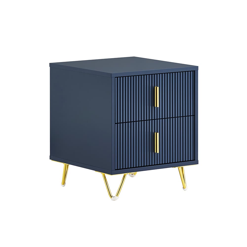 SoBuy Yöpöytä 2-laatikko sininen 40x40x47 cm moderni FBT115-B