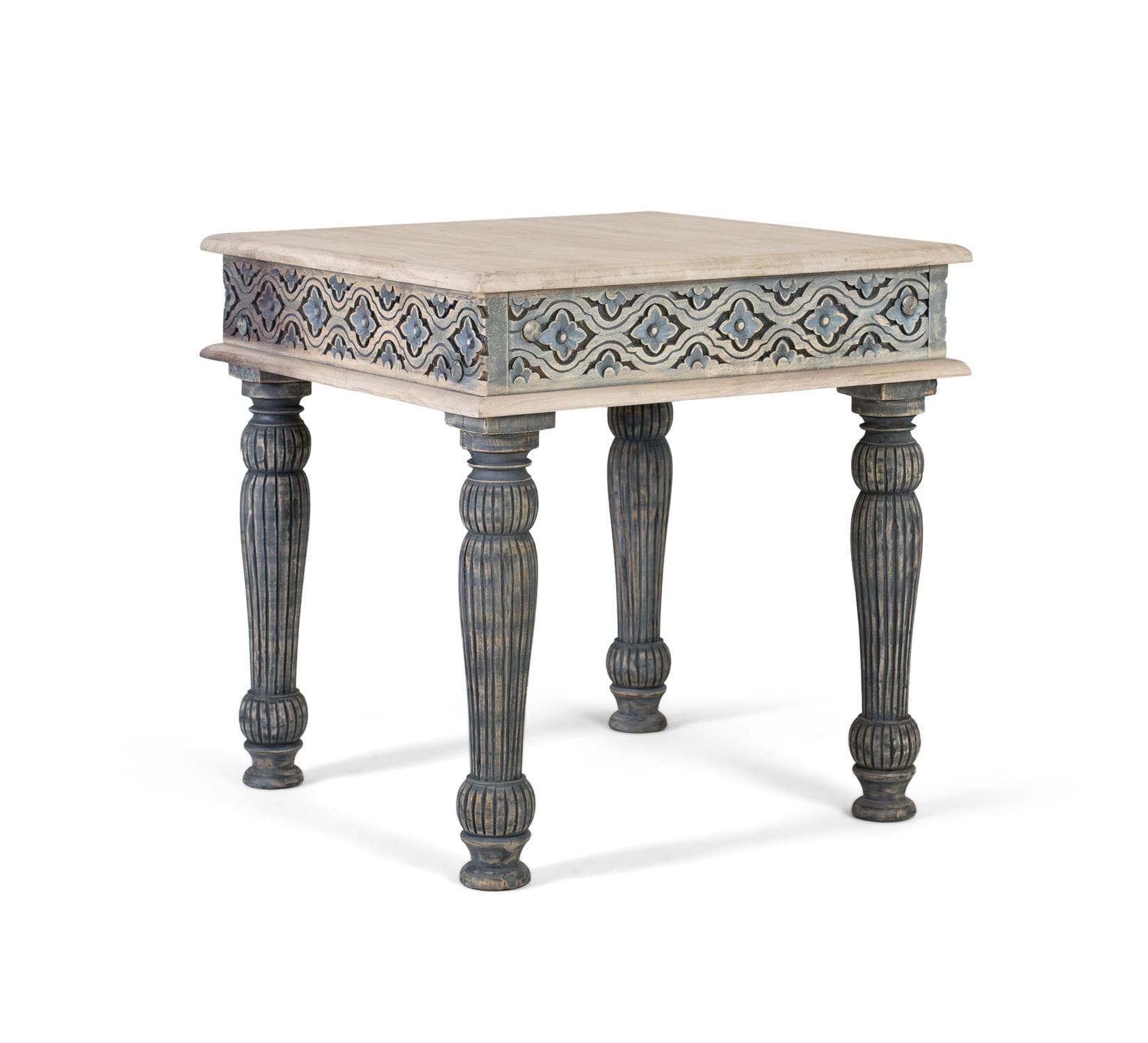 Sohvapöytä mangopuusta, käsinveistetyt jalat