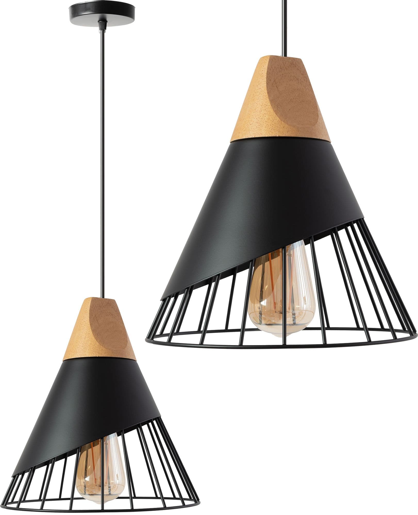 TOOLIGHT riippuva kattovalaisin APP223-1CP musta, 25,5x25x90cm