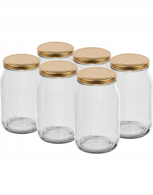 Lasipurkki säilykkeitä varten kierrekorkilla 900ml 6 kpl