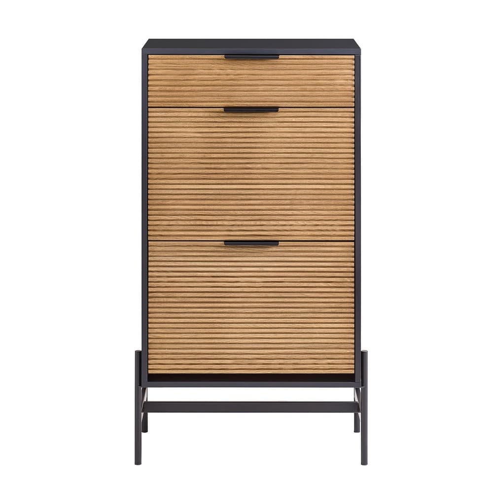 SoBuy Kenkäkaappi Kenkähylly Kenkäteline sisäänkäyntiin puukuitulevystä musta HFSR03-SCH – SoBuy