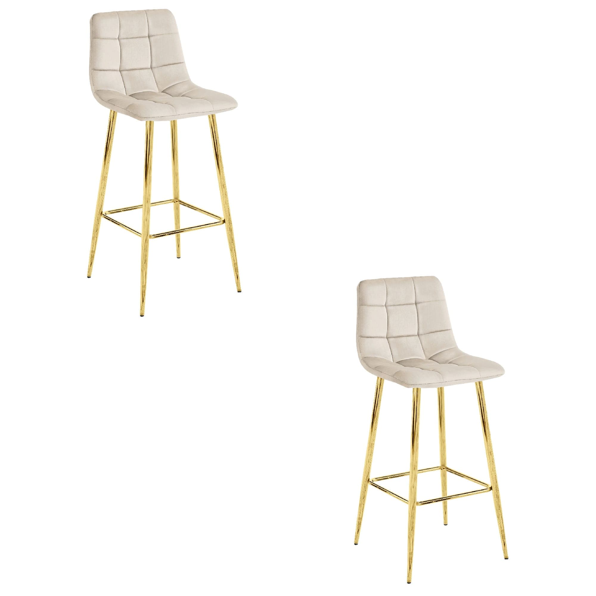 ARCETO jakkara - beige sametti / KULTAISET jalat x 2 – INNE