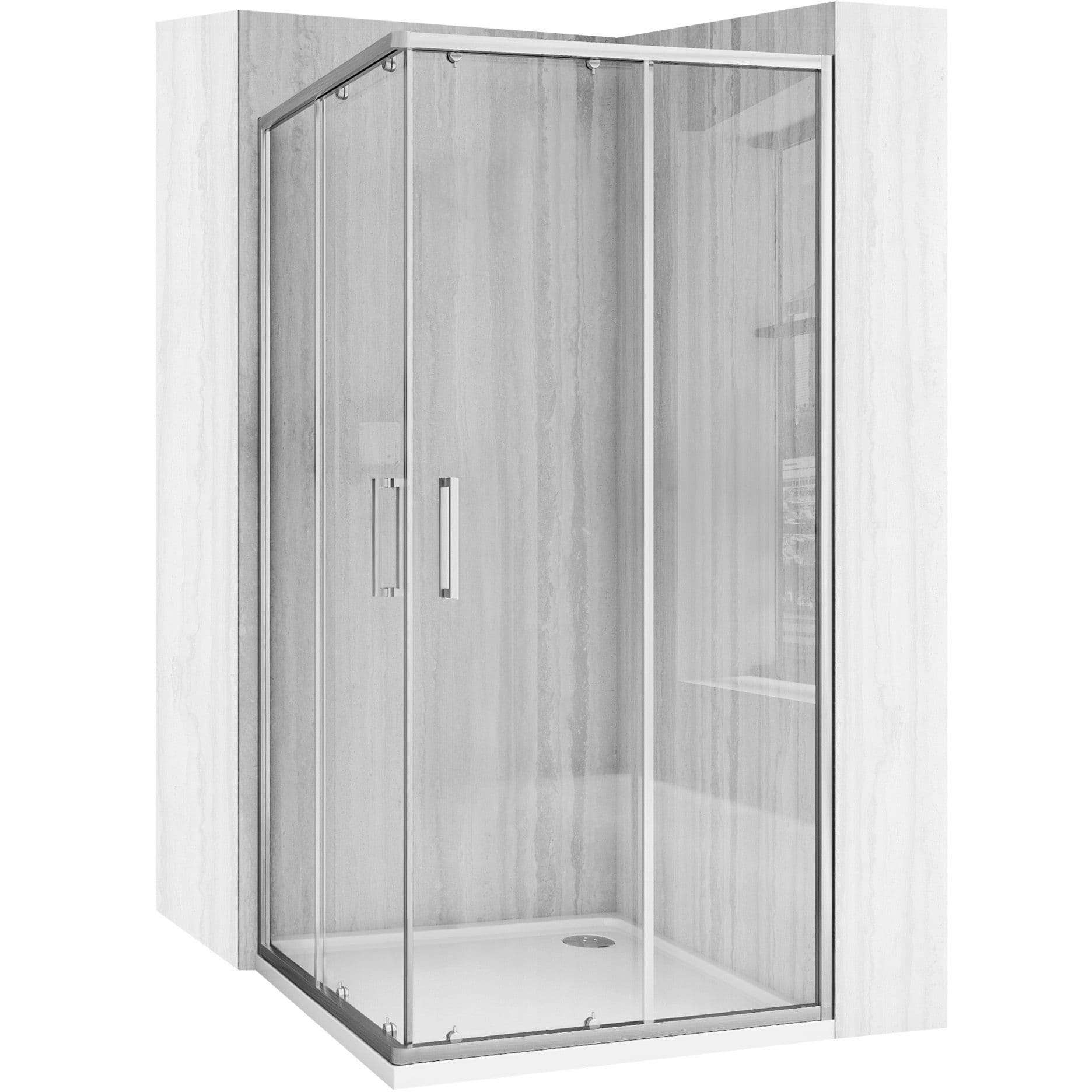 REA Suihkukaappi CITY 90X90 Harjattu nikkeli, 90X90X190CM + suihkuallas
